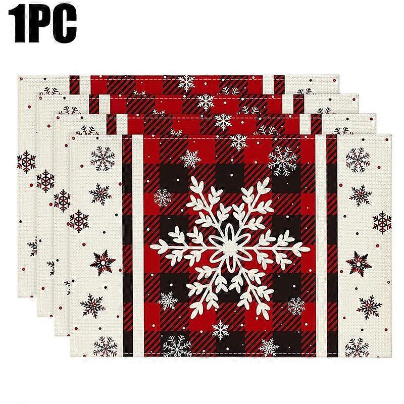 1PC Rectangular Festive Christmas Placemats Modern Home Use Table Mats Holiday Red Kitchen Printed Party Linen Dining 3 Styles