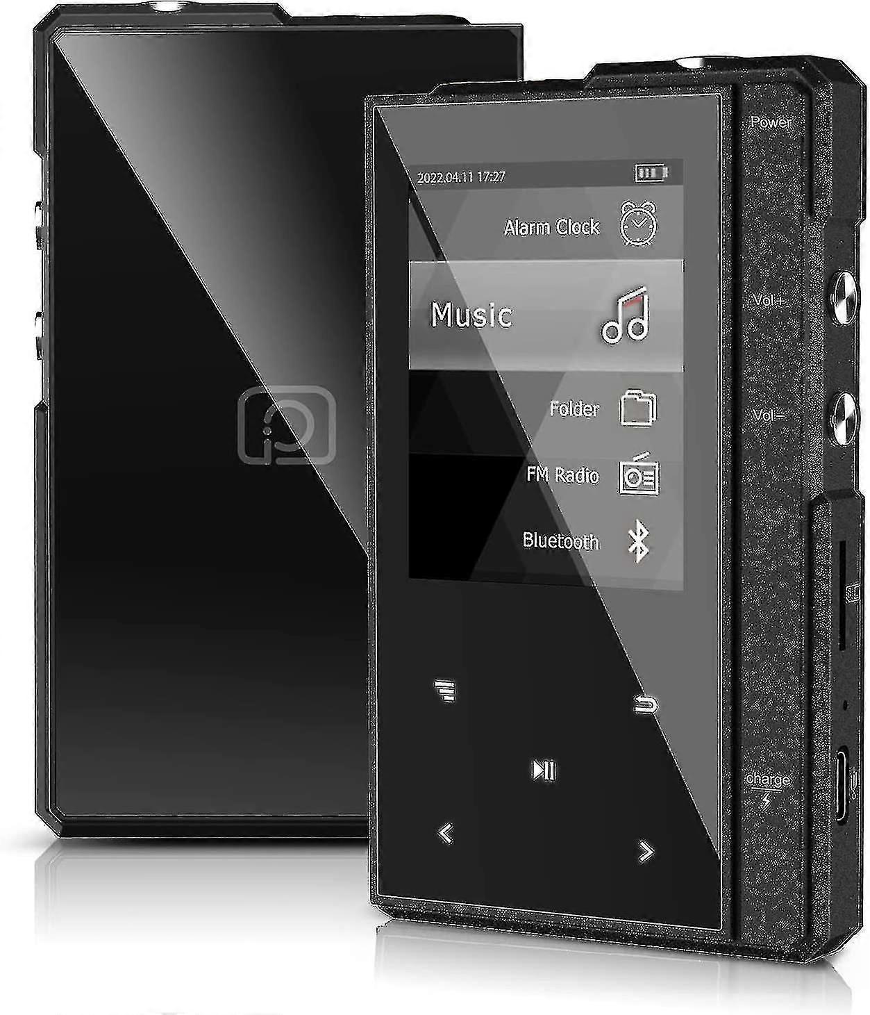 Bluetooth 5.0 搭載 MP3 プレーヤー、スピーカー付き Phinistec Z6 ミュージック オーディオ プレーヤー、メタル ボディ アンプ。ガラスバック、FMラジオ、ボイスレコーダー、E-book_CP