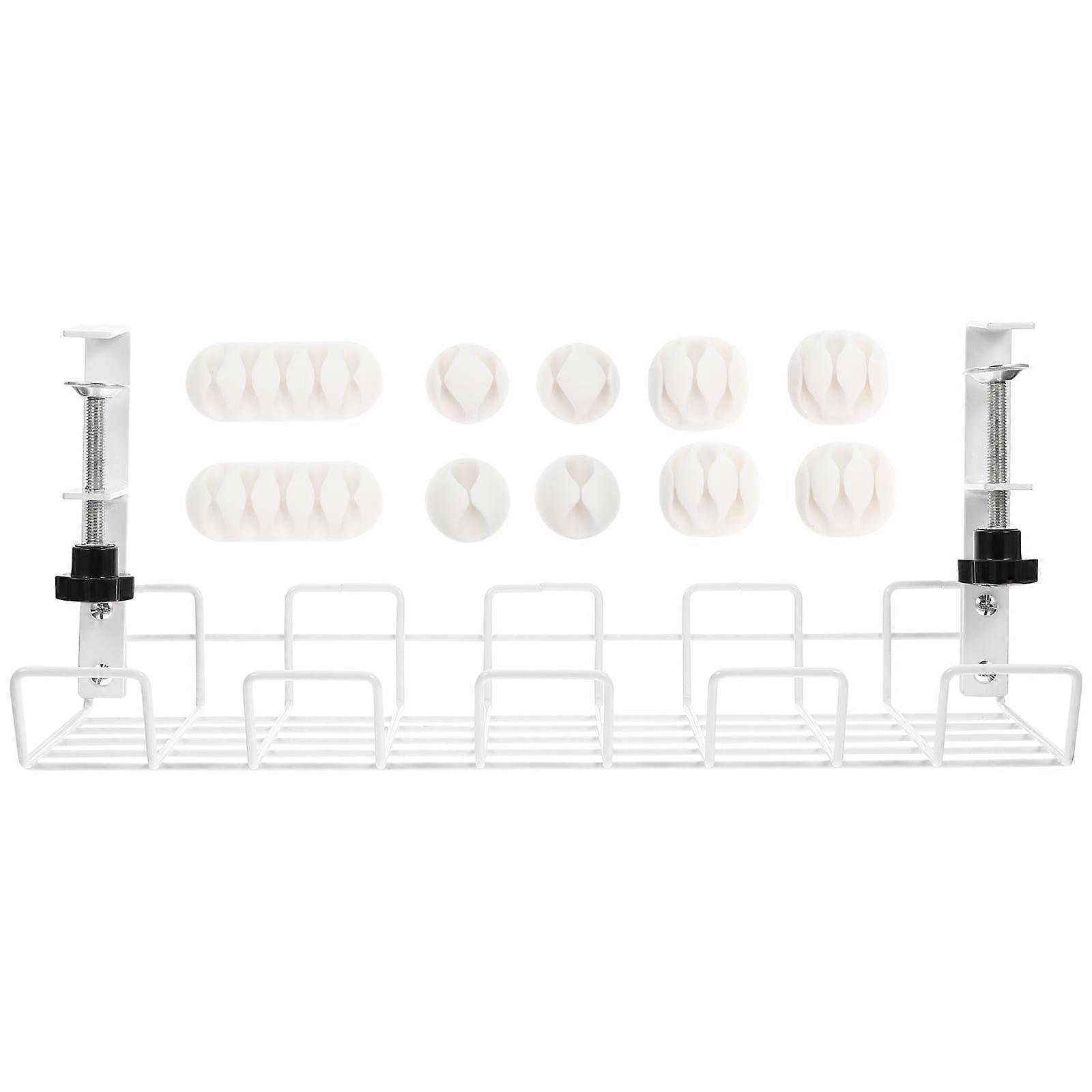 Guangmc White Wire Organizer for Office/Home Standing Desk