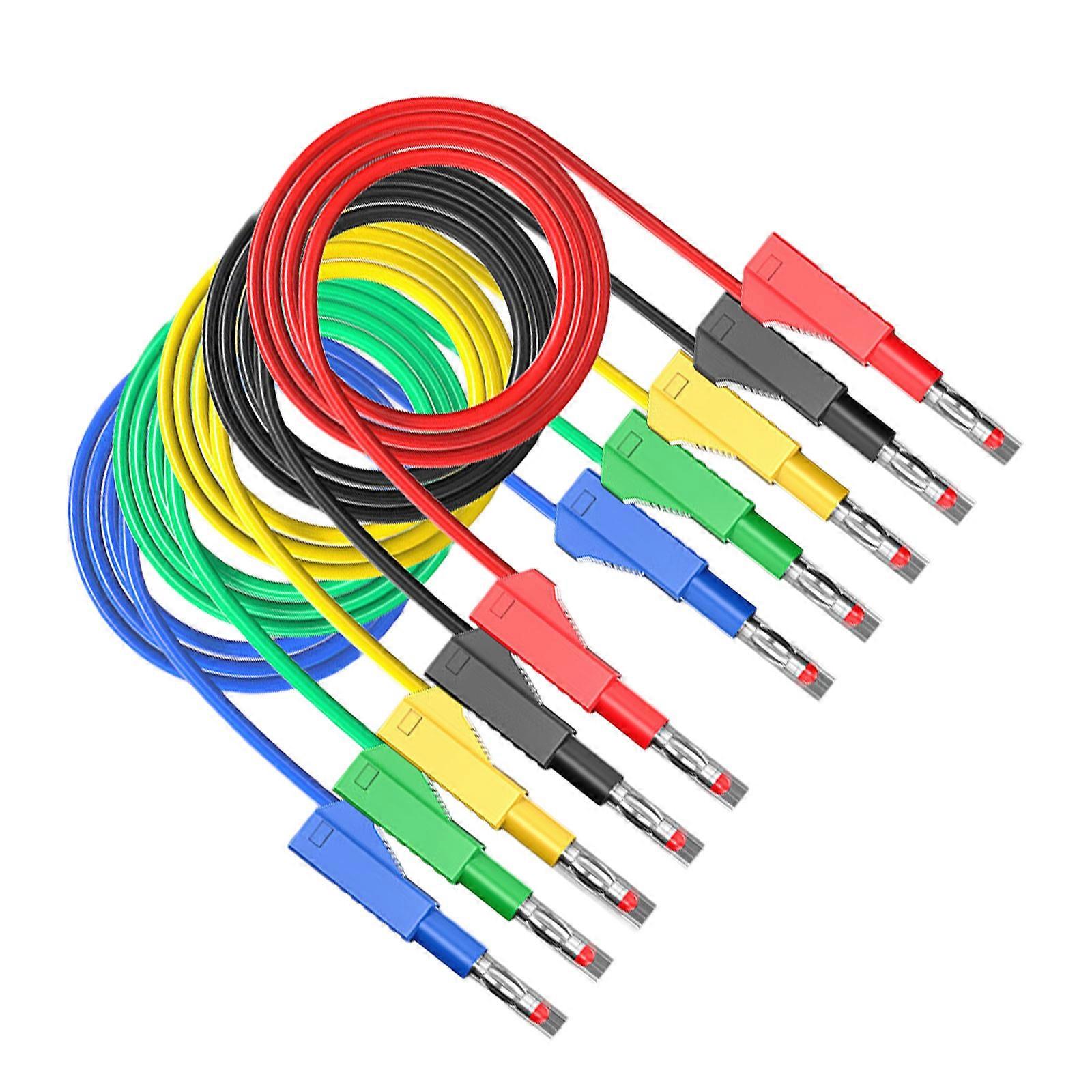 Retractable Banana Plug Test Wire Cables 100cm Length With 15-32A Current Capacity for Electronics Repair and Laboratory Multicolor