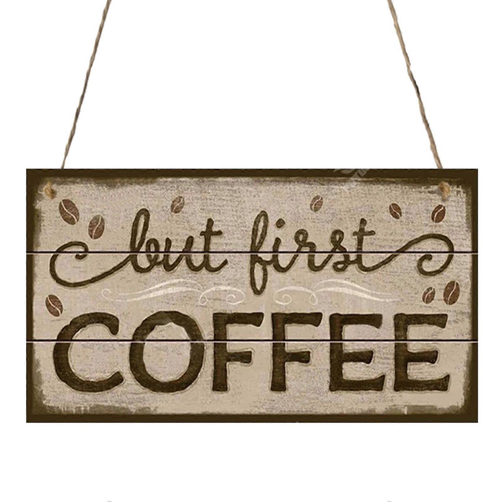 Front Door Sign with Lanyard, Smooth Edge, Burr-Free, Not Easily Deformed, Coffee Bar Hanging Plaque, Party Decor - F, One Size