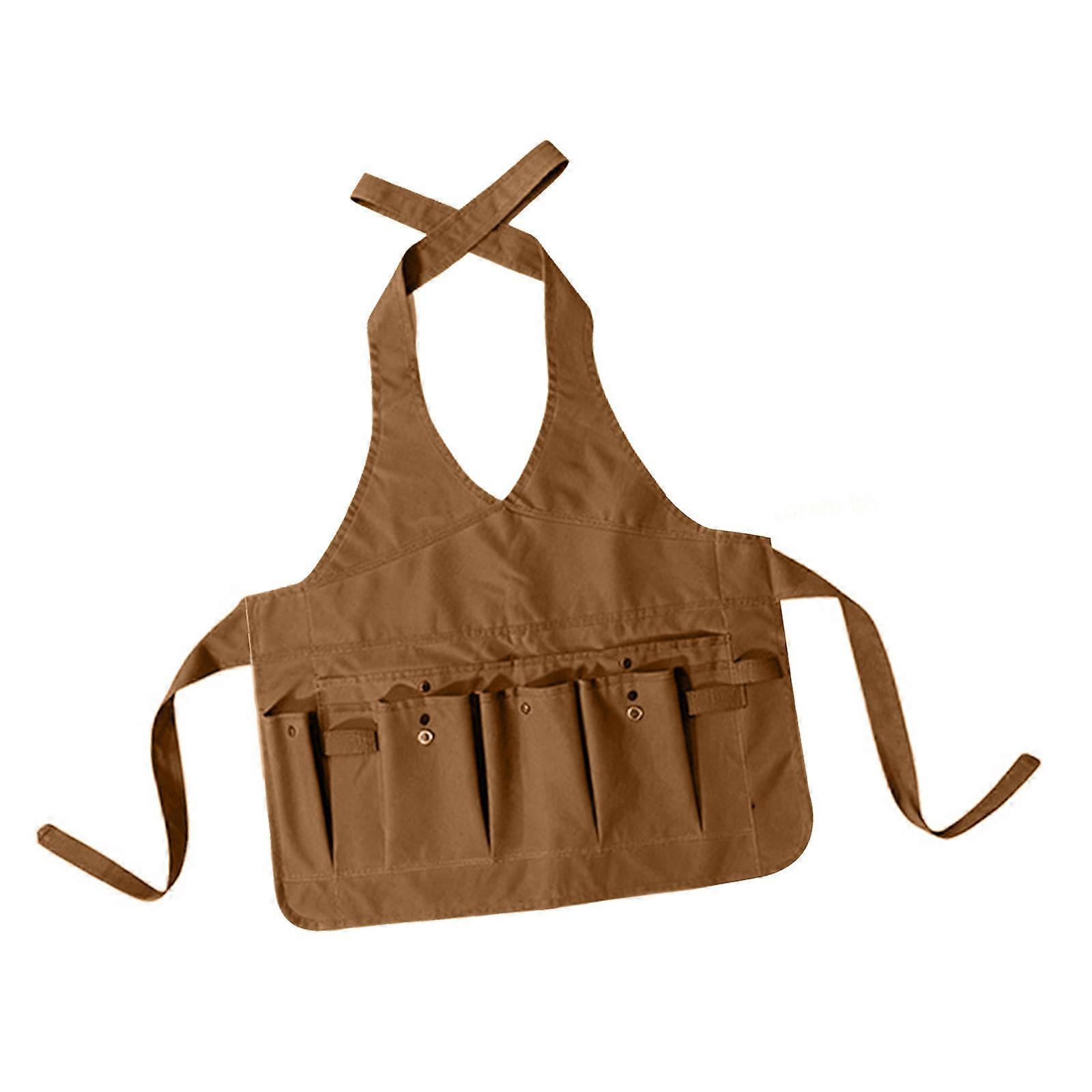 Ergonomic Lightweight Yet Planting Apron Multi Functional Pockets Adjustable For Farm Orchard Use Reinforced Tool Organizer  khaki