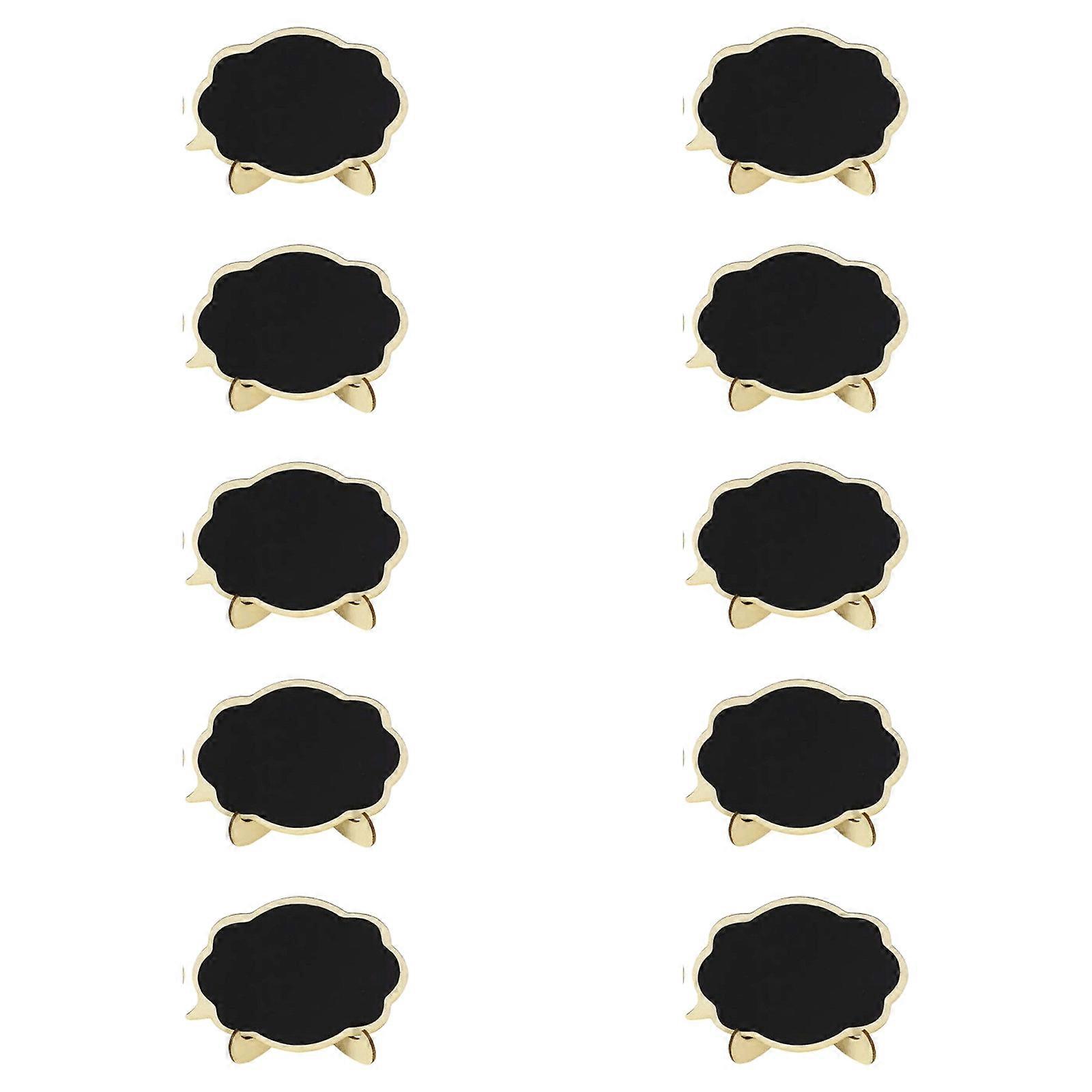 10PCS Small Chalkboard Plaques with Easel Stand Tabletop Wood Chalkboard Signs Table Number Label for Wedding Buffet Multicolor