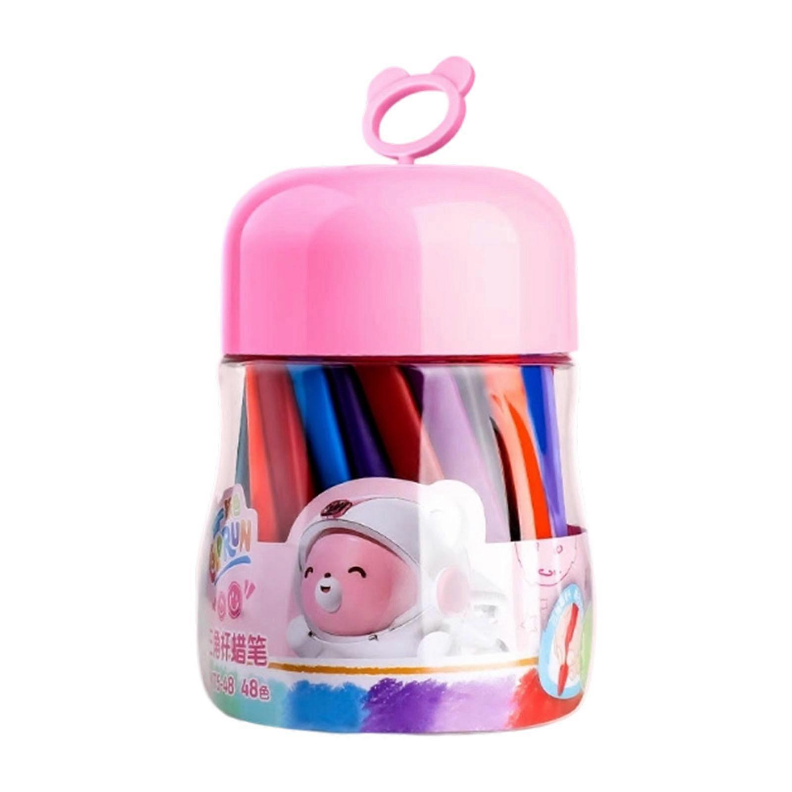 Bulk Crayon Bucket With Easy Clean Features Triangular Shape Promotes Proper Technique For Artists  Princess pink