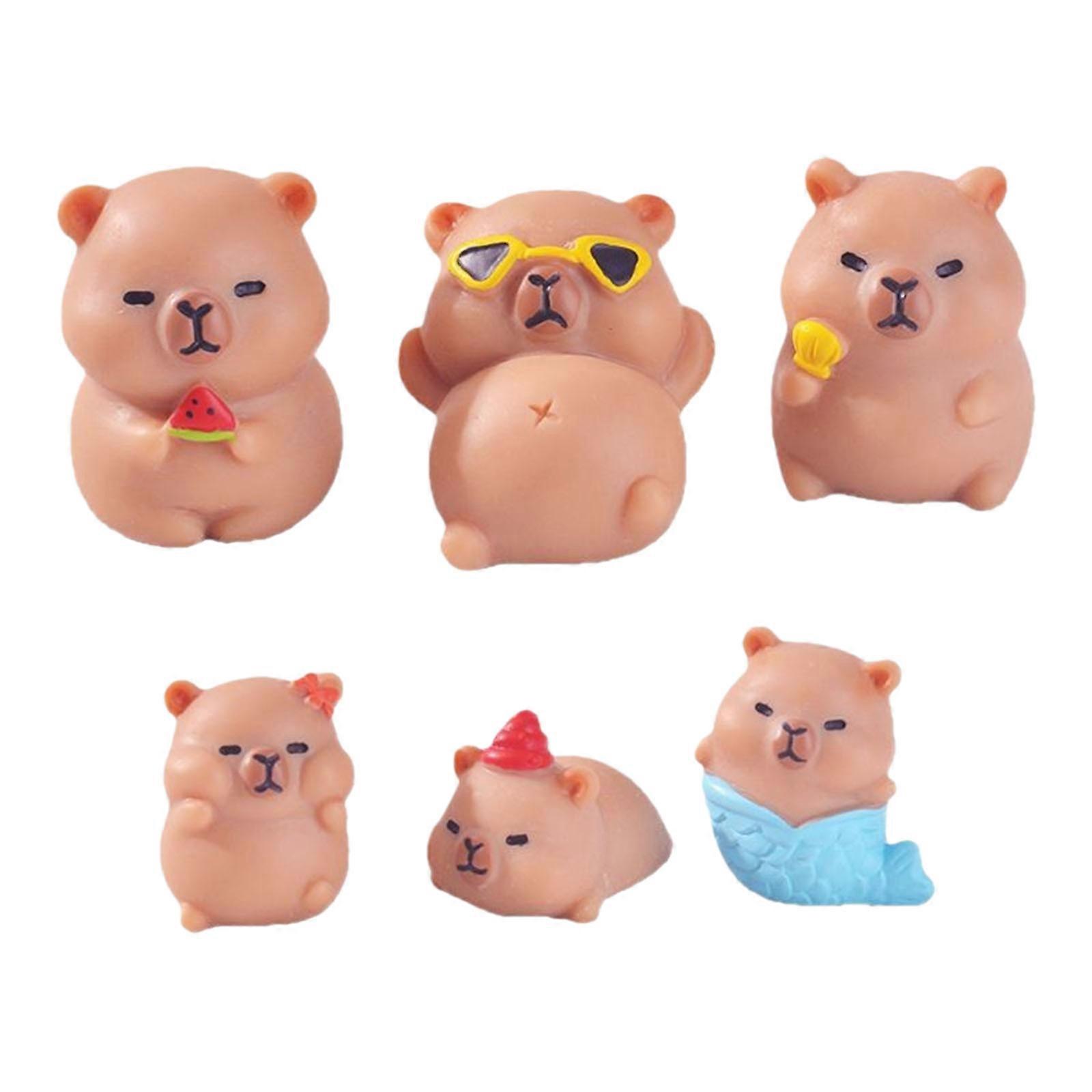 Fairys Garden Accessories Capybara Figurines Mini Capybara Statue Micros Landscape Ornament Educational Toy Figures Multicolor