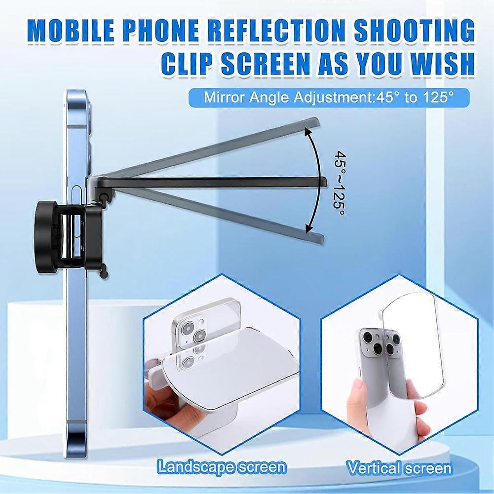 Smartphone Camera Mirror Reflection Clip Kit, Selfie Reflector Mirror for Phone to Use Back Camera, Travel Photography A