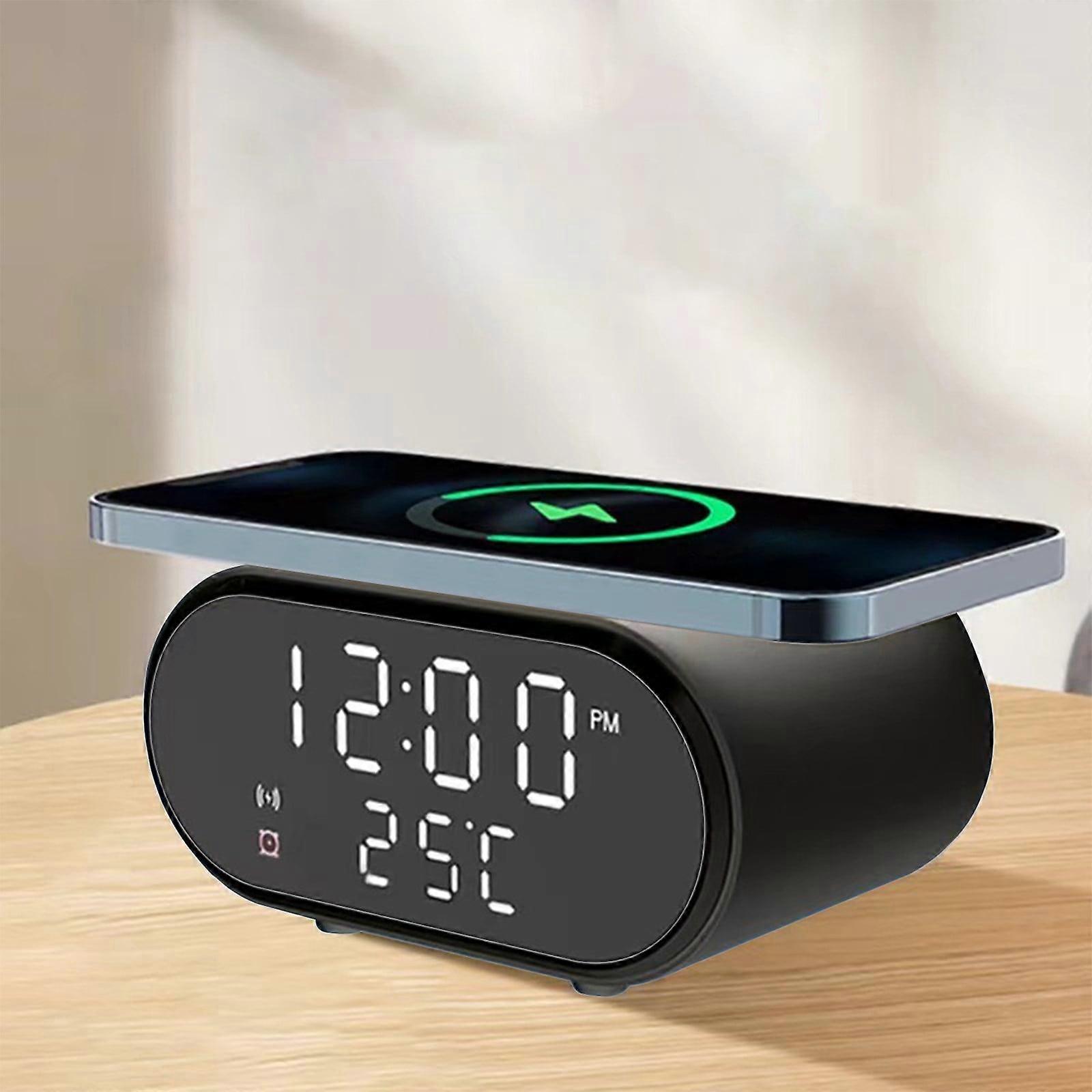 Clearance! Smart Alarm Clock with Wireless Charging & Dual Alarm, Compatible with Bedside Use for Deep Sleepers, Adults/Teens