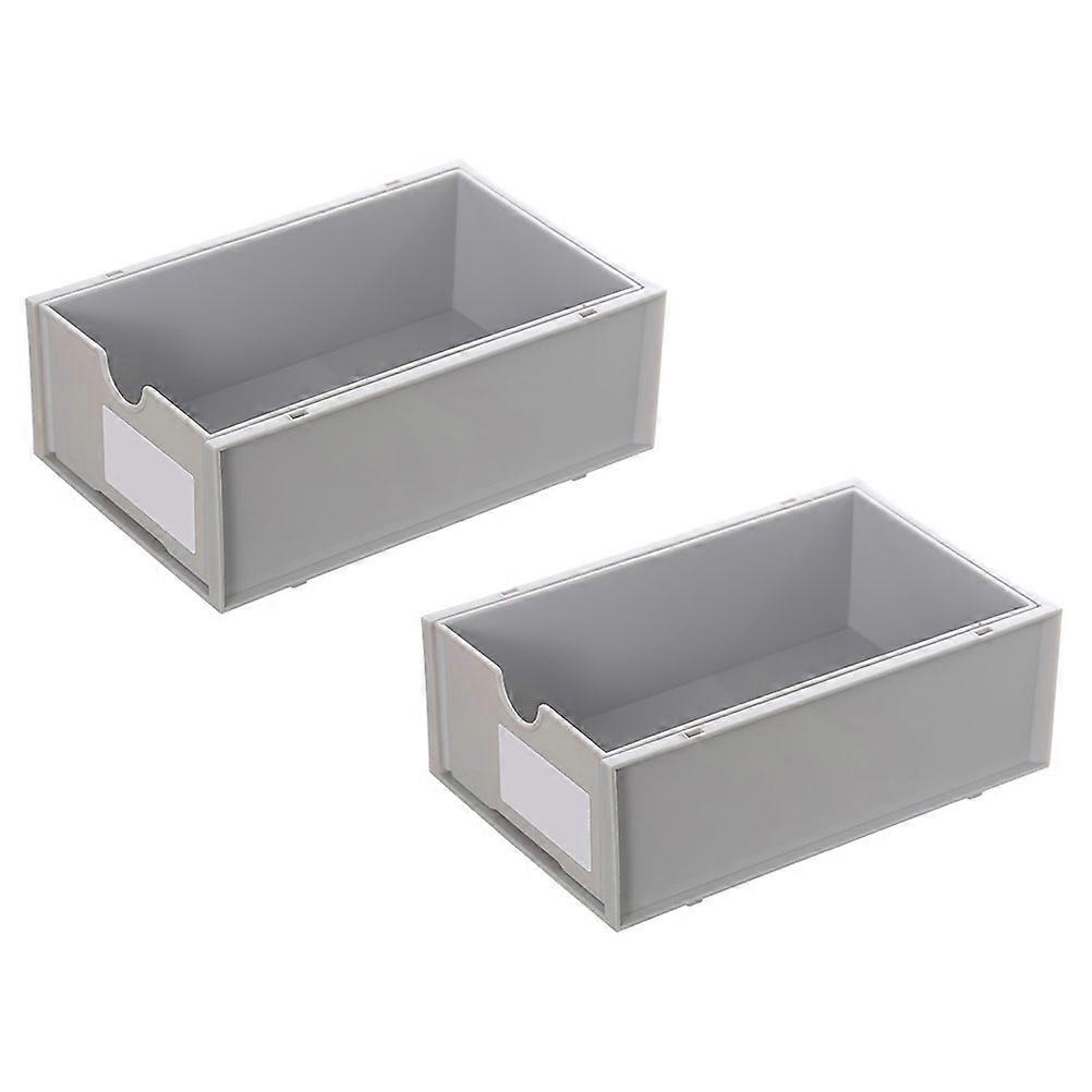 2pcs Desktop Stackable Storage Box Multi-purpose Drawer Box Sundries Container