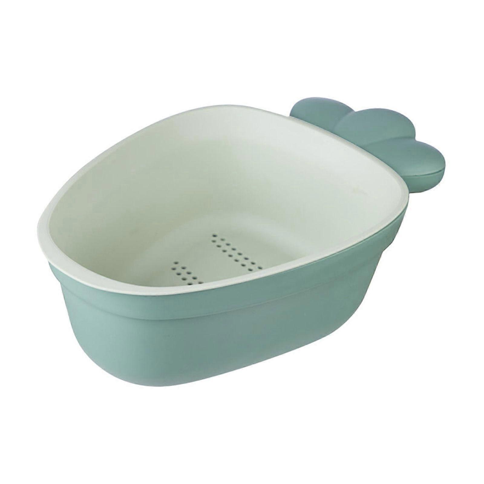 Double Layer Strainer Basket with Quick Water Release, Ergonomic Grip, Versatile Design for Kitchen Use, Rinse & Serve, Compatible with Standard