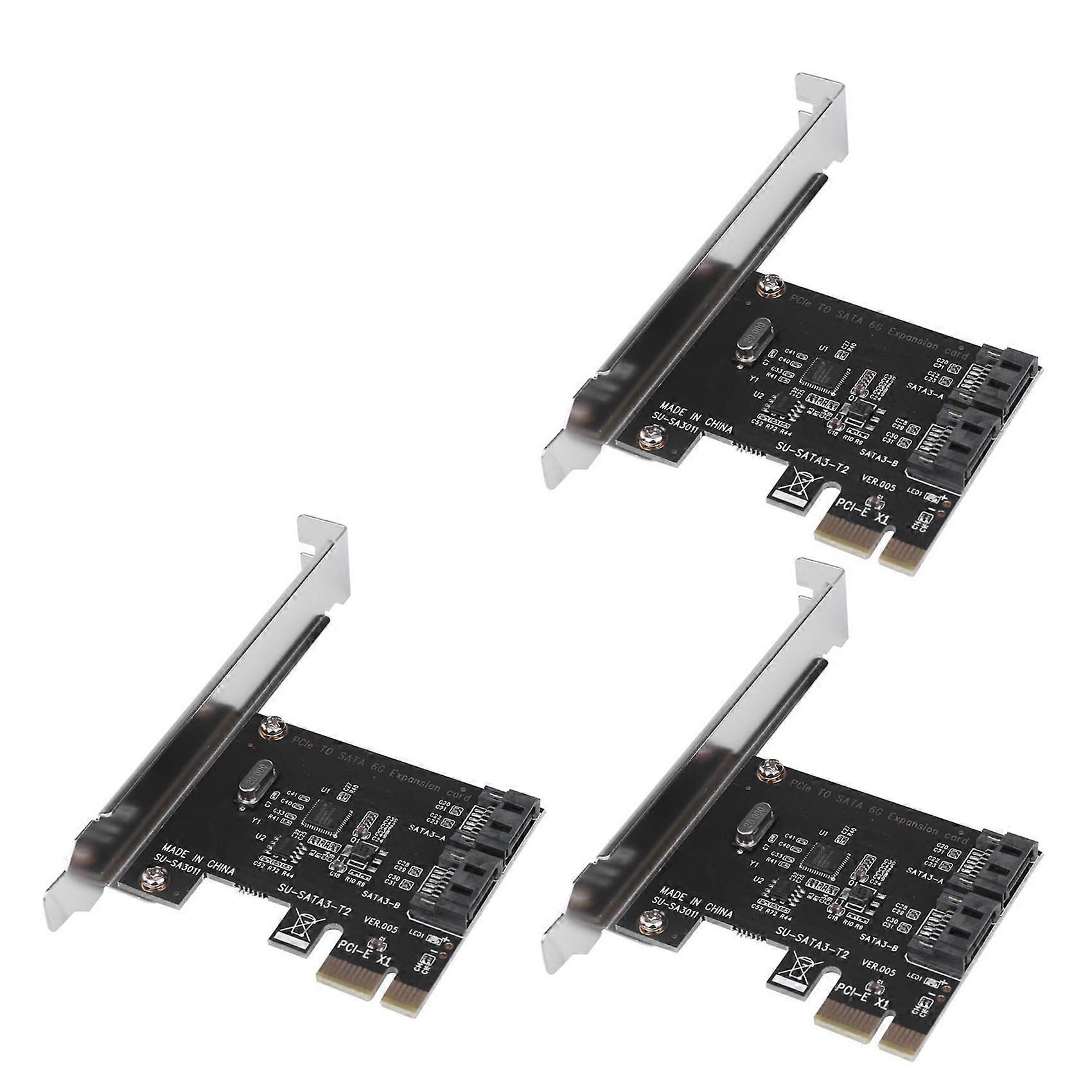 3X PCIe PCI Express to SATA3.0 2-Port SATA III 6G Expansion Controller Card Adapter