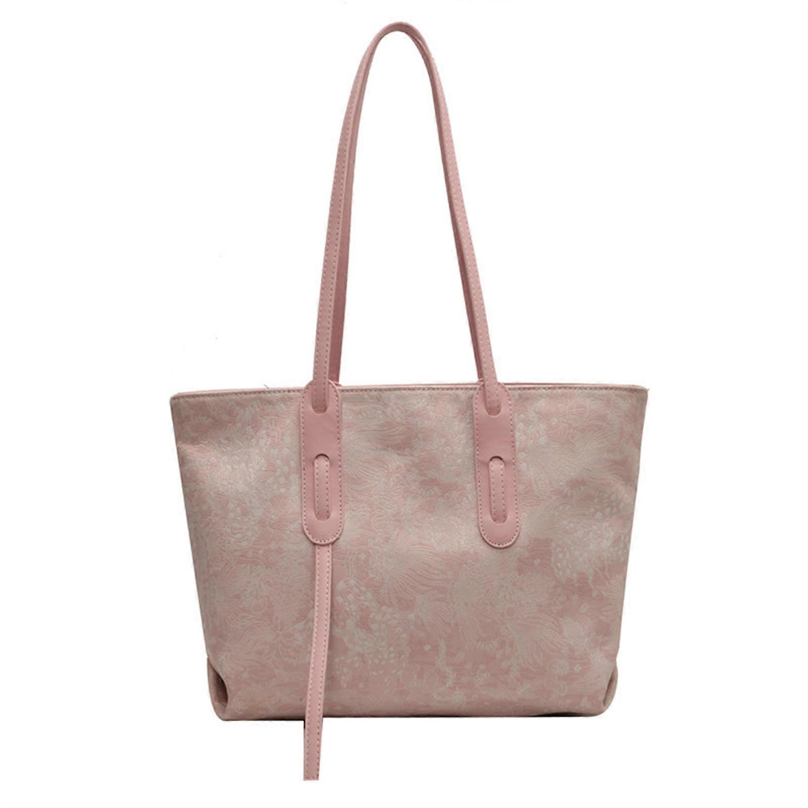 תיק קונה תיק אקארד בד תיק קניות תיק כתף רב-תכליתי לילדות נשים אופנה טרנדי תיק ספרים תיקים ורוד גדול