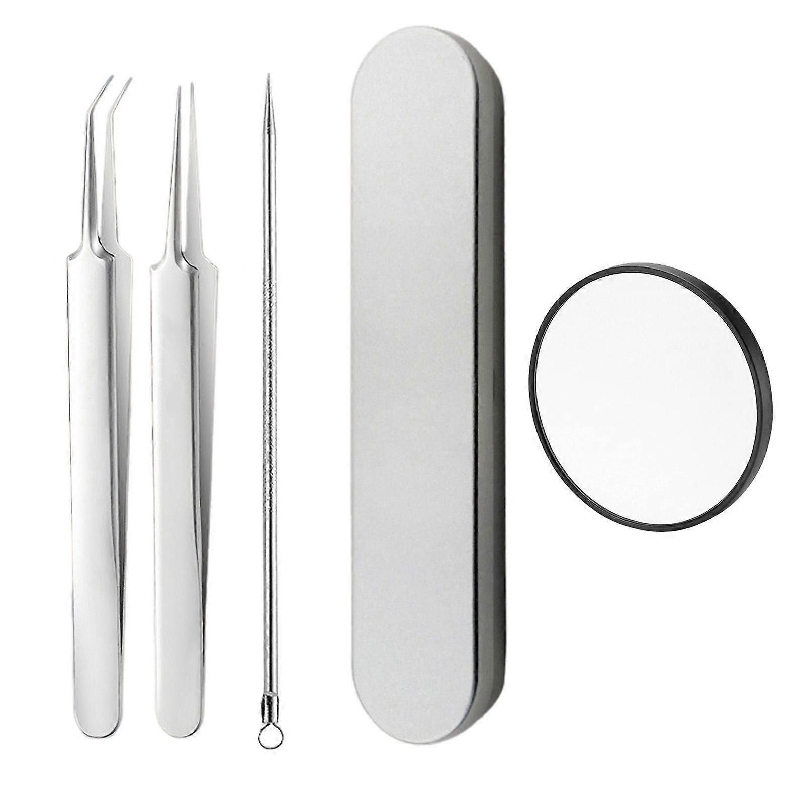 Blackhead Remover Tool Kit Professional Blackhead Extractor with Case And 5x Magnifying Glass for Pimples Blackheads Zit Removing Forehead Facial Nose
