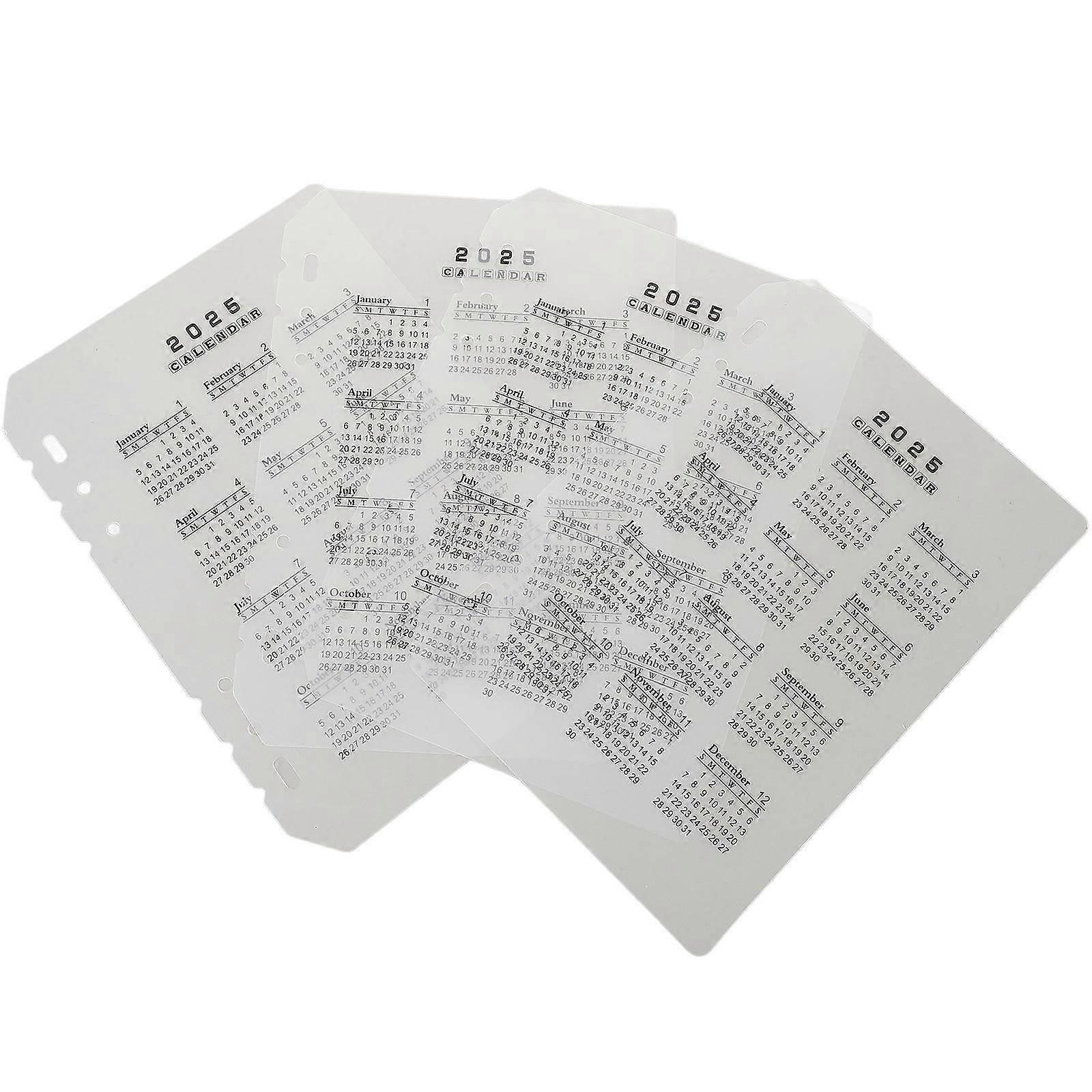 Convenient Binder Dividers Transparent Notebook Separators Office Work Planner Rectangular Shape 4Pcs