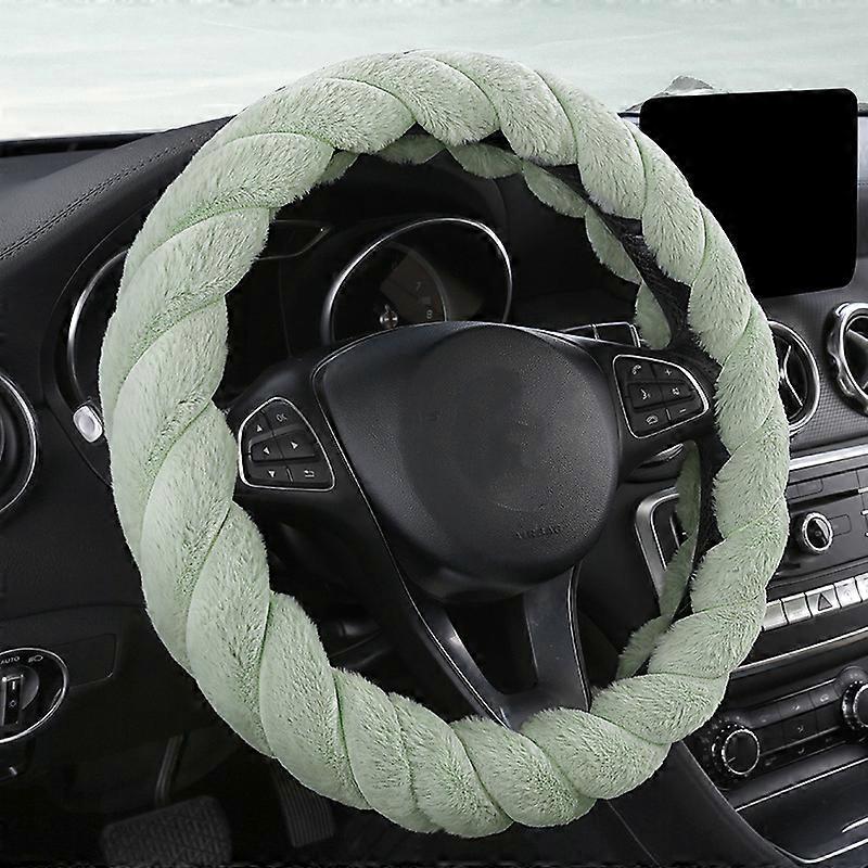 Winter Plush Twist Steering Wheel Cover Universal Car Warm Handle Protector