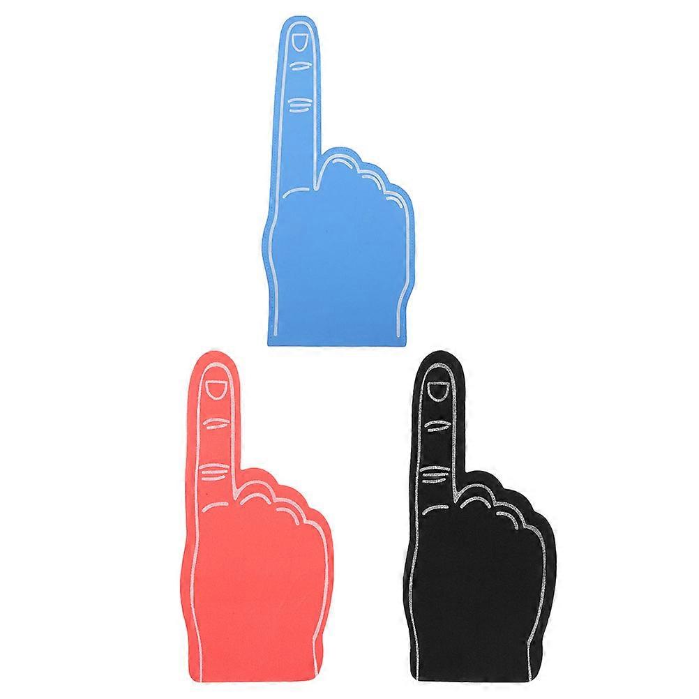 3Pcs Foam Finger for Sports Cheering with Assorted Color Hand Props