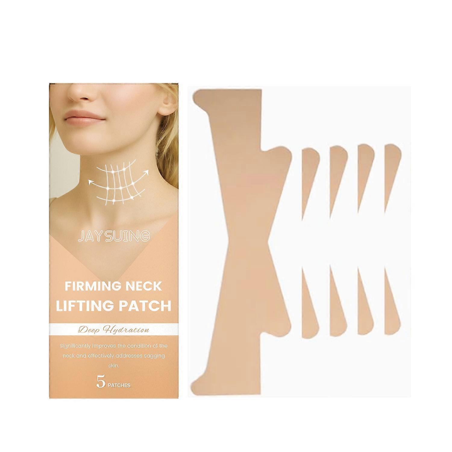 1-6PCS JAYSUING 5PCS Firming Neck Lifting Patches Invisible Neck Wrinkle Patches Anti-Wrinkle Tape f