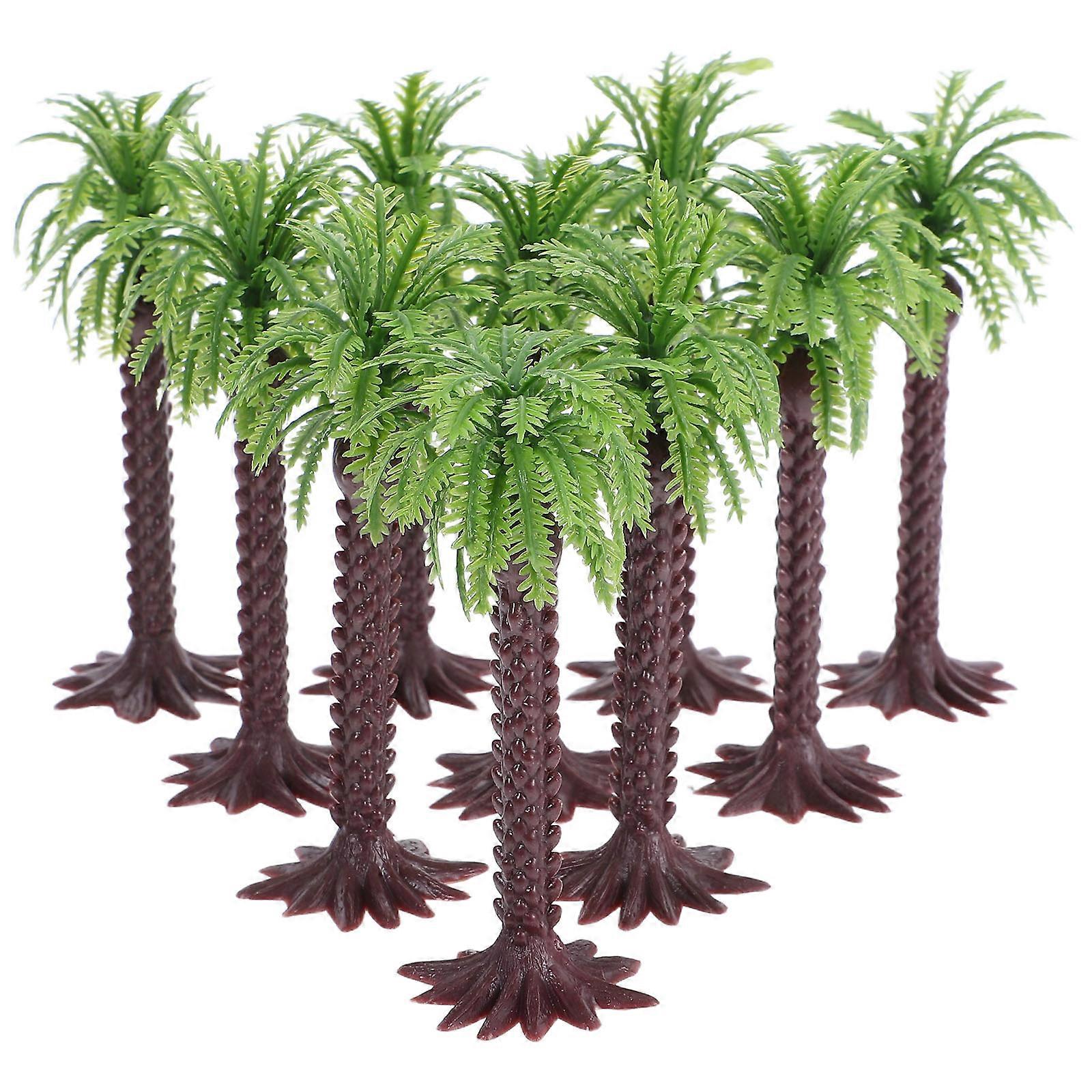 Green Palm Tree Model Trees for Decoration 10Pcs Artificial Plastic Plants