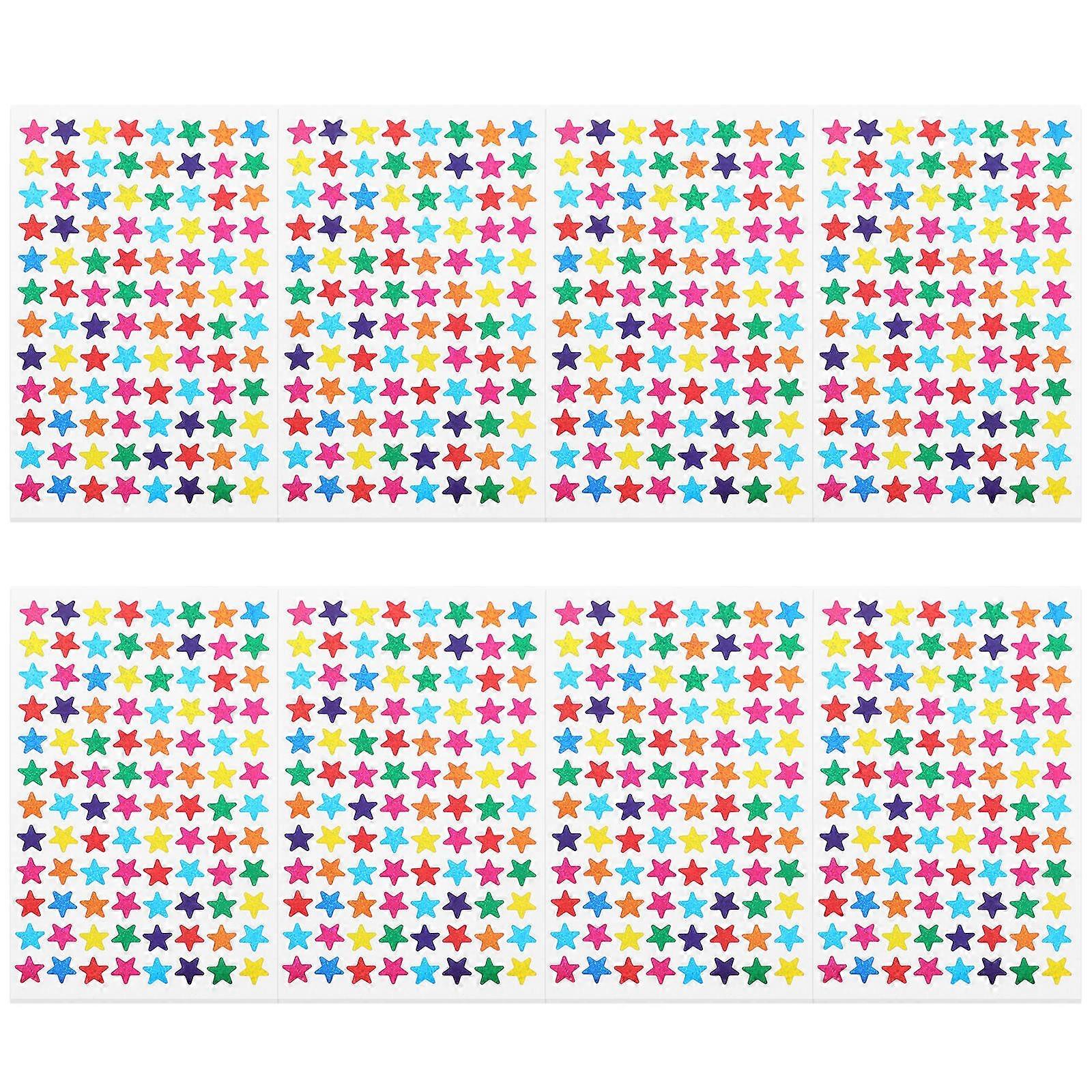 عبوة من 960 قطعة 1 سم ذاتية اللصق ألوان متنوعة ملصقات نجمة لامعة متألقة أطفال مكافآت مستلزمات المعلمين