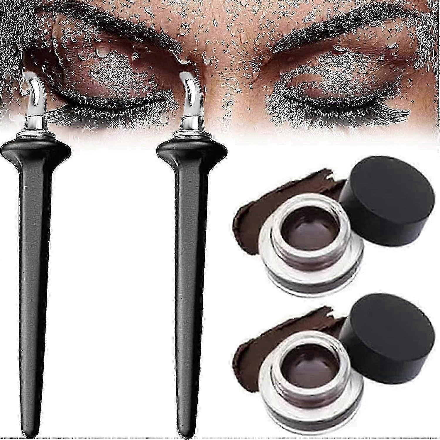 Eyeliner Applicator Kit, Silicone Eyeliner Tool With Eyeliner Cream, Reusable Silicone Eye Liner Tool Waterproof Eyeliner -NEW