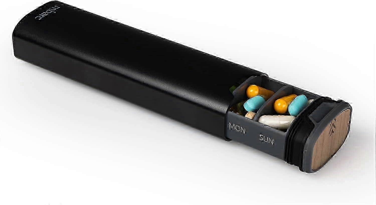 7 일 주간 알약 주최자, 금속 7 일 알약 상자, 프리미엄 세련된 알루미늄 대용량 알약 상자 보충제, 알약, 비타민 및 약물