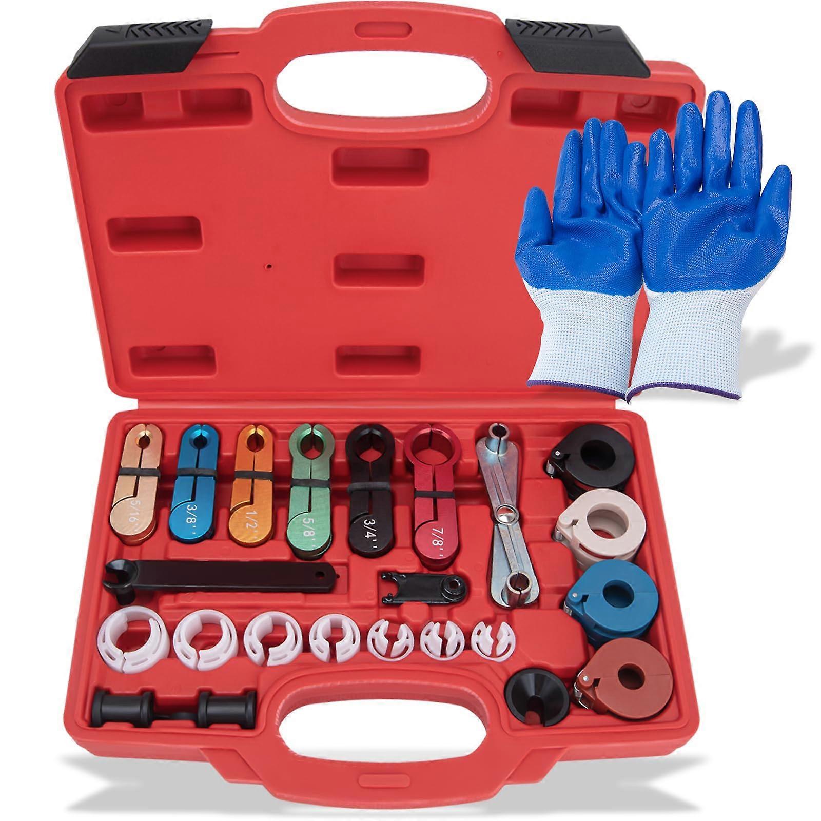 Fuel Line Disconnect Tool Set with AC Quick Disconnect Kit 25pcs for GM Ford Chrysler Mazda
