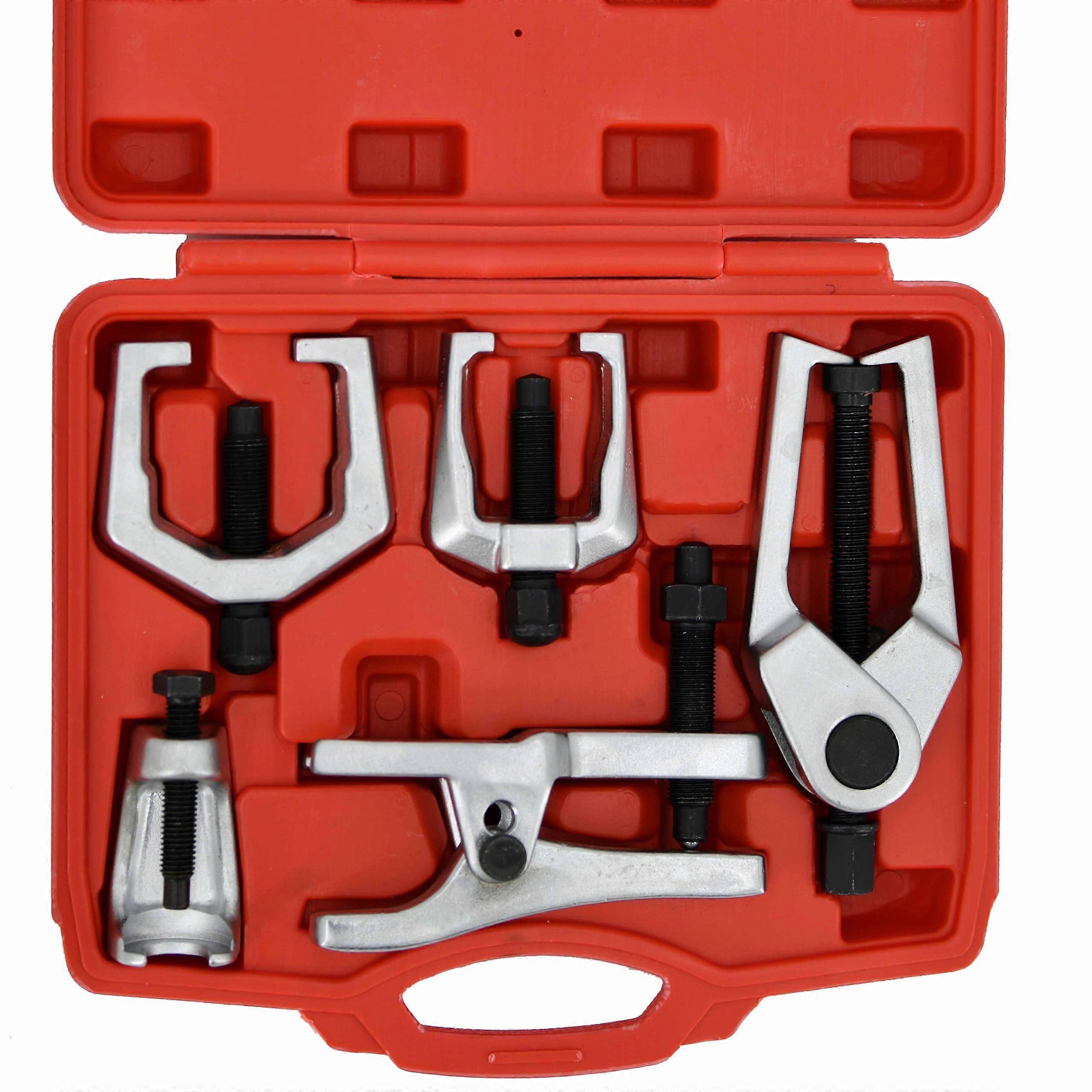 5in1 Front End Service Kit with Ball Joint Separator, Pitman Arm Puller and Tie Rod Remover for Cars and Trucks