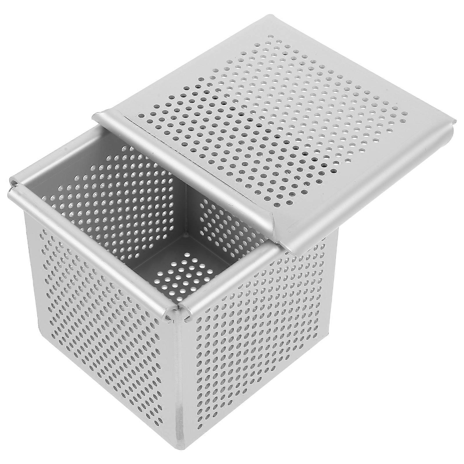 Silver Toast Bread Box for Home Use Baking with Cover