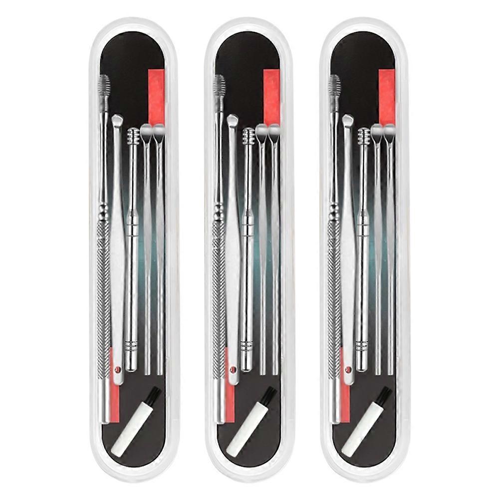 Home Use Ear Wax Removal Tools 9Sets Stainless Steel Silver Cleaning Kit