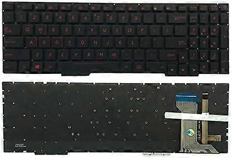 New US Red Words English Backlit Laptop Keyboard for compatible with Asus FX53 FX53V FX53VD FX53VE-MS74 FX53VD-MS72 (Without Palmrest)