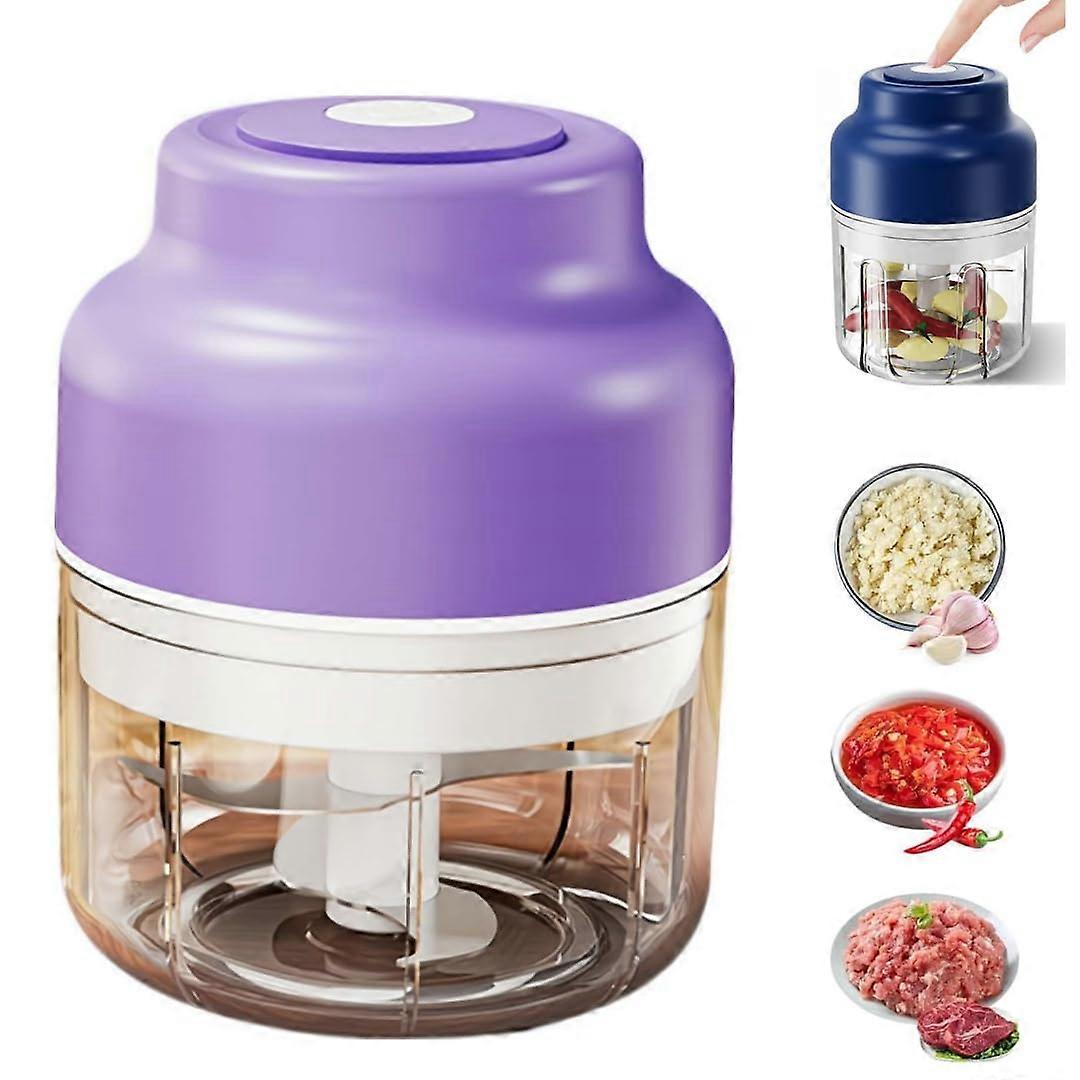 Mini Electric Food Chopper USB Rechargeable Cordless 250ml Garlic Mincer for Meat and Vegetables