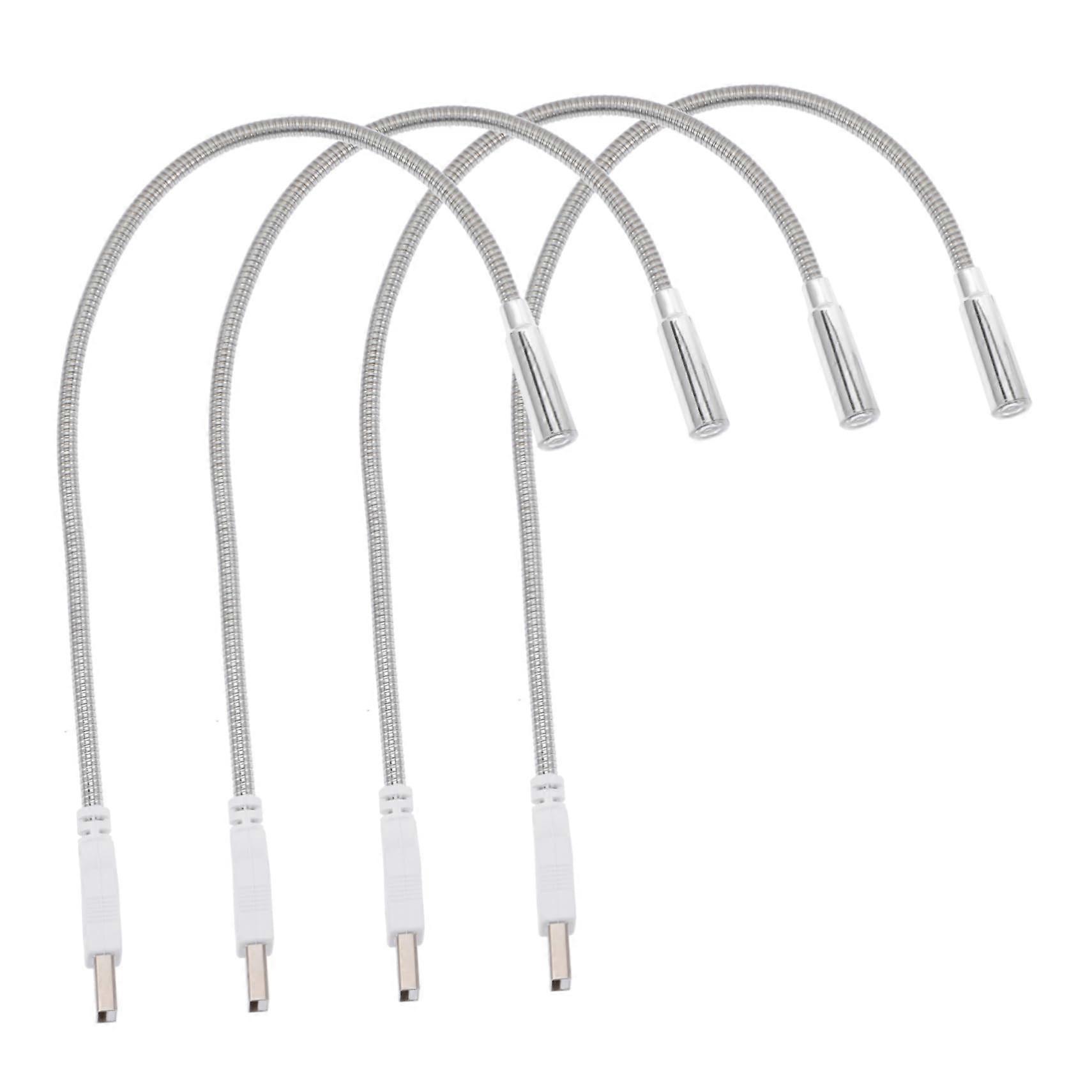 USB LED Night Light Gooseneck Lamp for Keyboard and Reading, Soft EyeFriendly Glow, 4pcs
