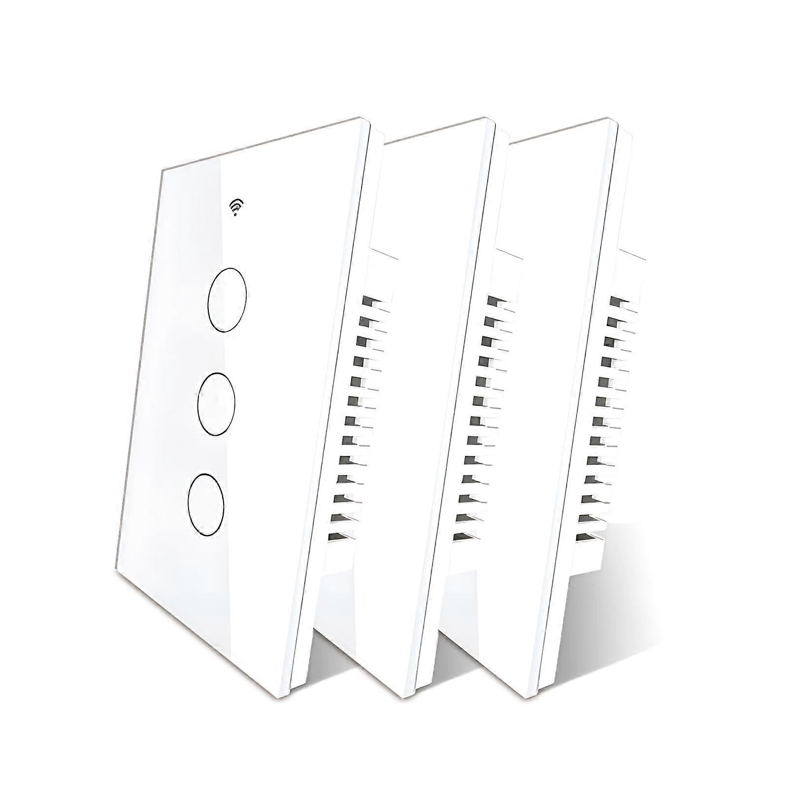 Smart Light Switch 2.4GHz WiFi Compatible with Alexa and Google Assistant, Voice and App Control, Timer, Single Pole, Neutral Wire, 3 Pack