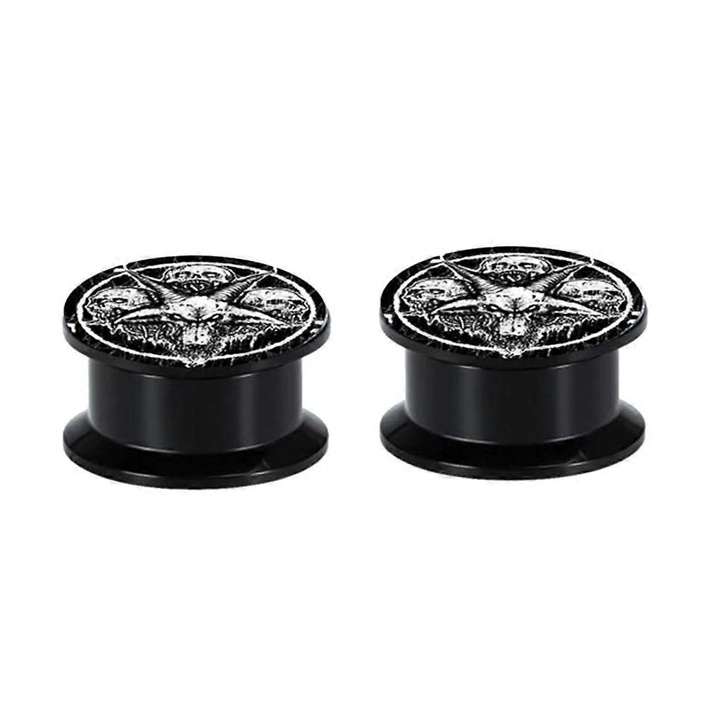 Black Expander 2Pcs Ghost Head Shaped Ear Studs for Decoration