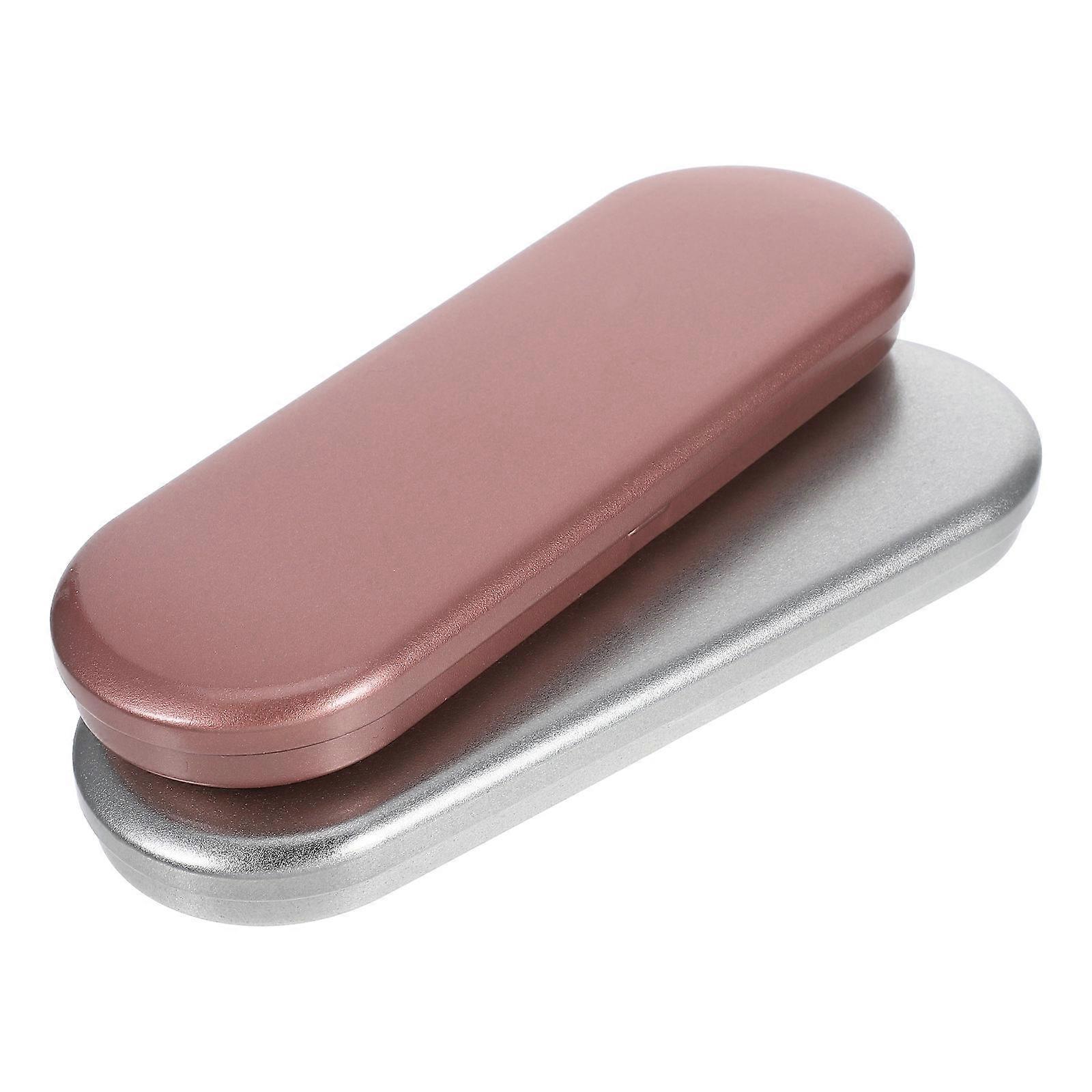 Hinged Lid Metal Tin Box for Storage Use 4Pcs Portable Organizer