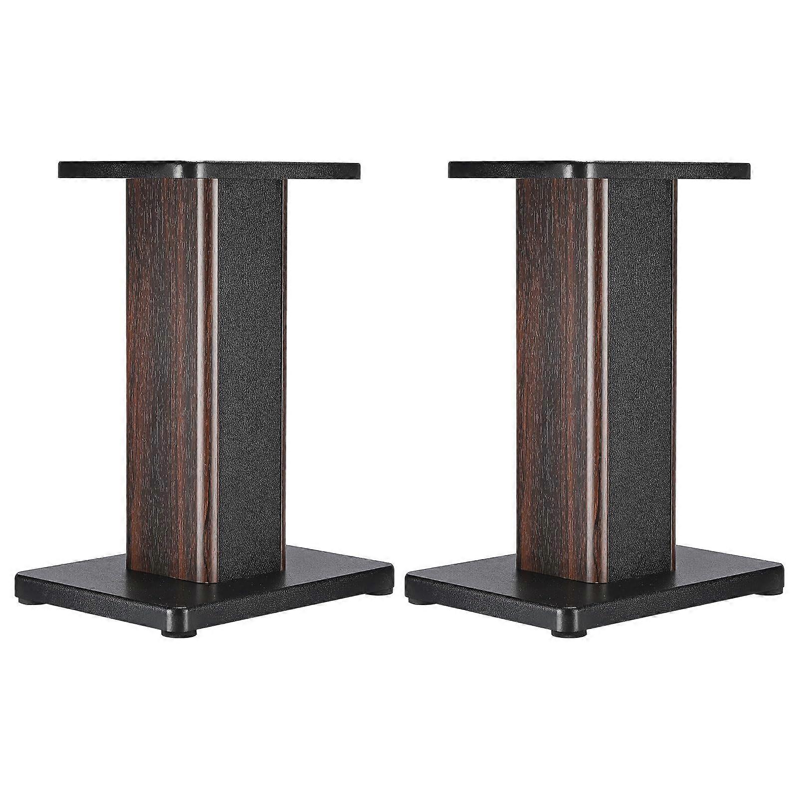 Bookshelf Speaker Stands 15.7 Inch Wood Pair with Cable Management and Vibration Reduction