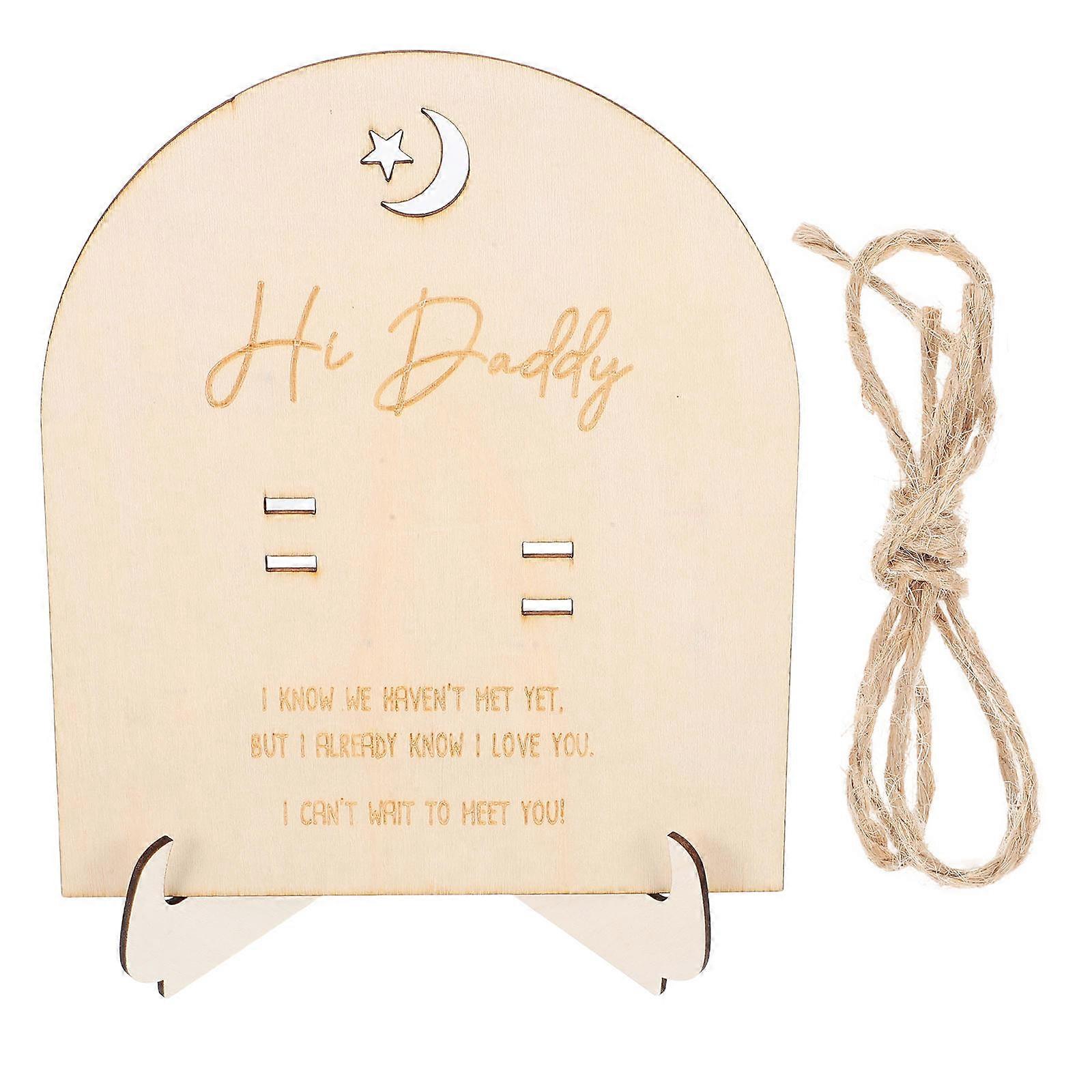 Wooden Pregnancy Test Keepsake Board with Stand for Memories 1Set