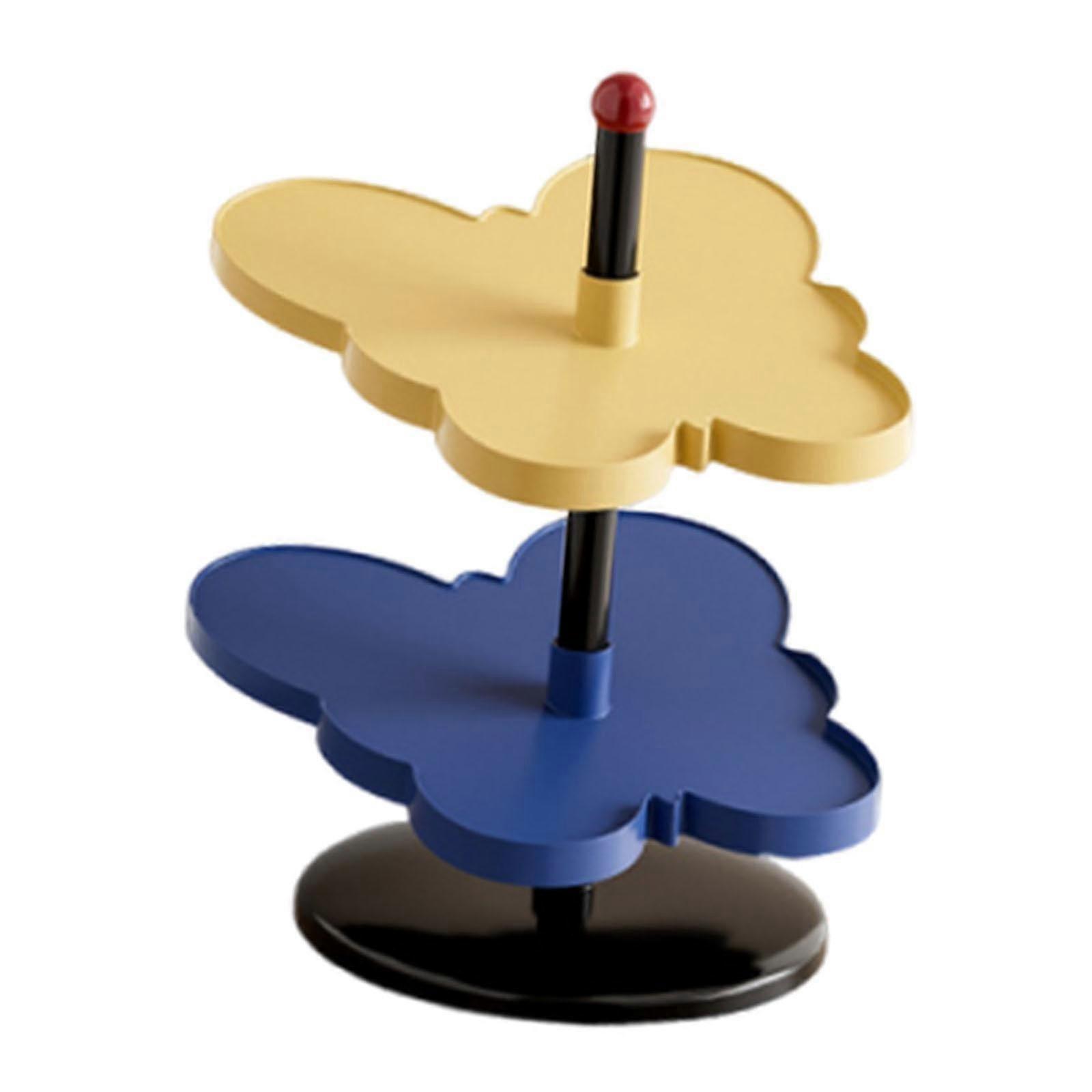 Vertical Shoe Rack 2 Tier Space Saving Butterfly Organizer for Bathroom Dorm, Blue Yellow