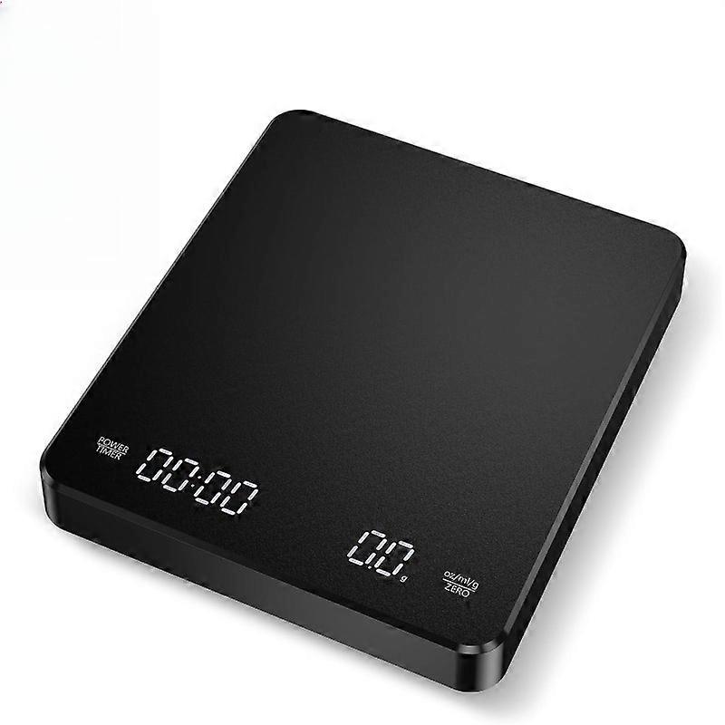 Digital Rechargeable Coffee Scale with Timer 3kg Max 0.1g Precision LED Screen USB Espresso Kitchen Scale for Brewing