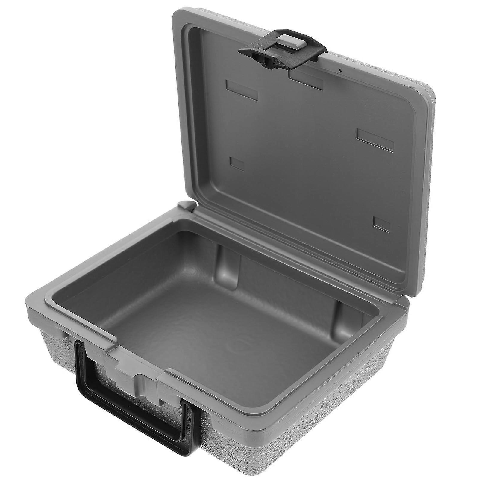 Portable Tool Box Small Waterproof Plastic Case with Handle for Hardware and Parts Organizer 215x185x80mm Silver Gray