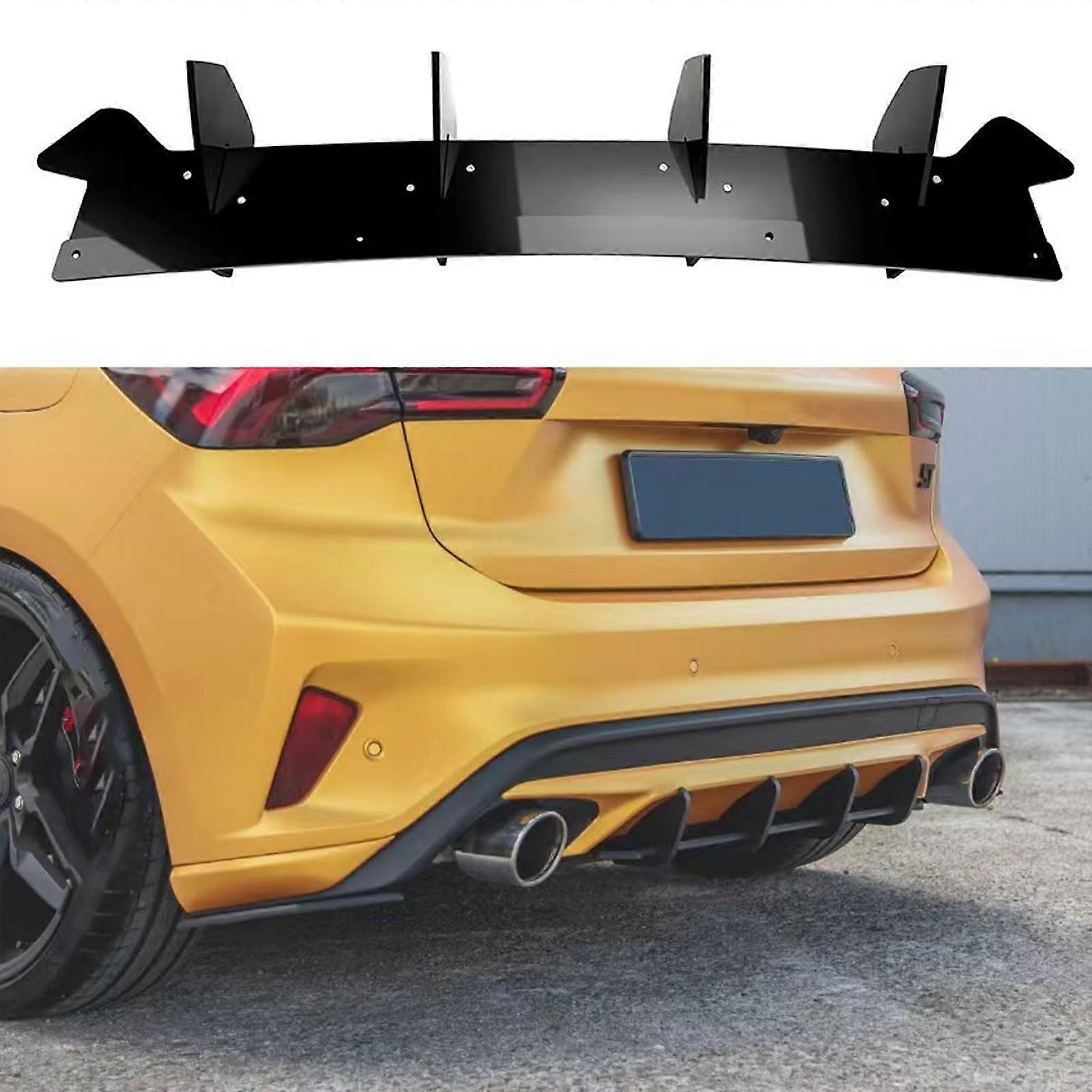 Rear Diffuser Black ABS Shark Fin Spoiler for Stability for 20182021 Ford Focus ST MK4