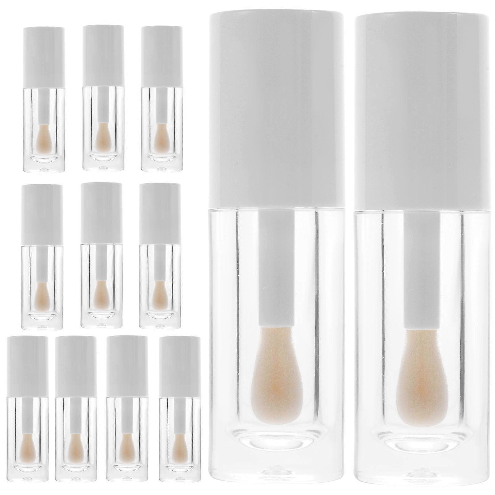 Plastic Lip Gloss Tubes with Wand for Storage Use 12Pcs White Containers