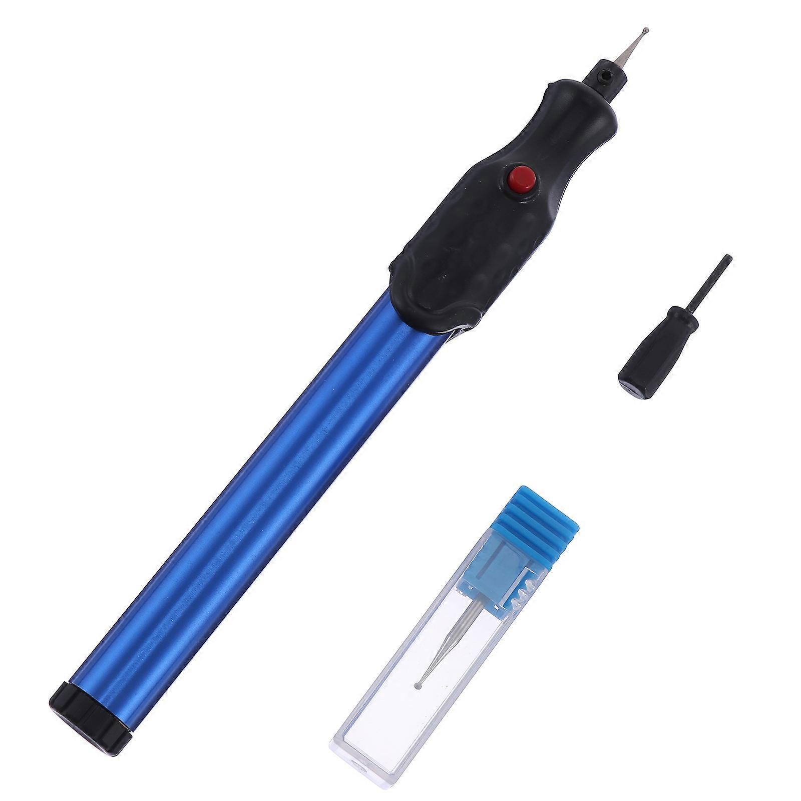 Electric Micro Engraving Pen for Engraving Use Blue DIY Tool Kit