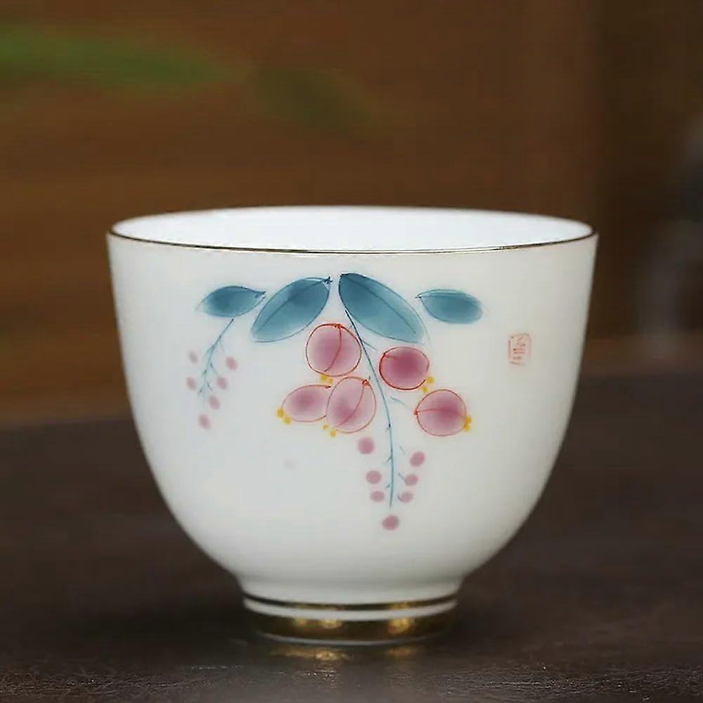 Ceramic Tea Cup 60ml Hand Painted Flower Pattern Vintage Porcelain for Tea Lovers