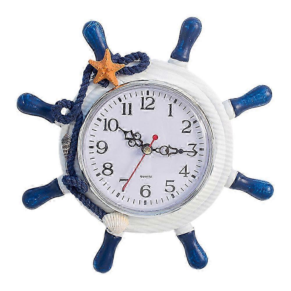 25-26 Mediterranean wall clock-steering wheel navigation mute wall clock