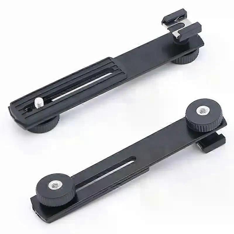 1PC Dual Camera Mount Flash Bracket Extension Bar Straight Flash Bracket Mount Bracket for DSLR Camera LED Light Microphone