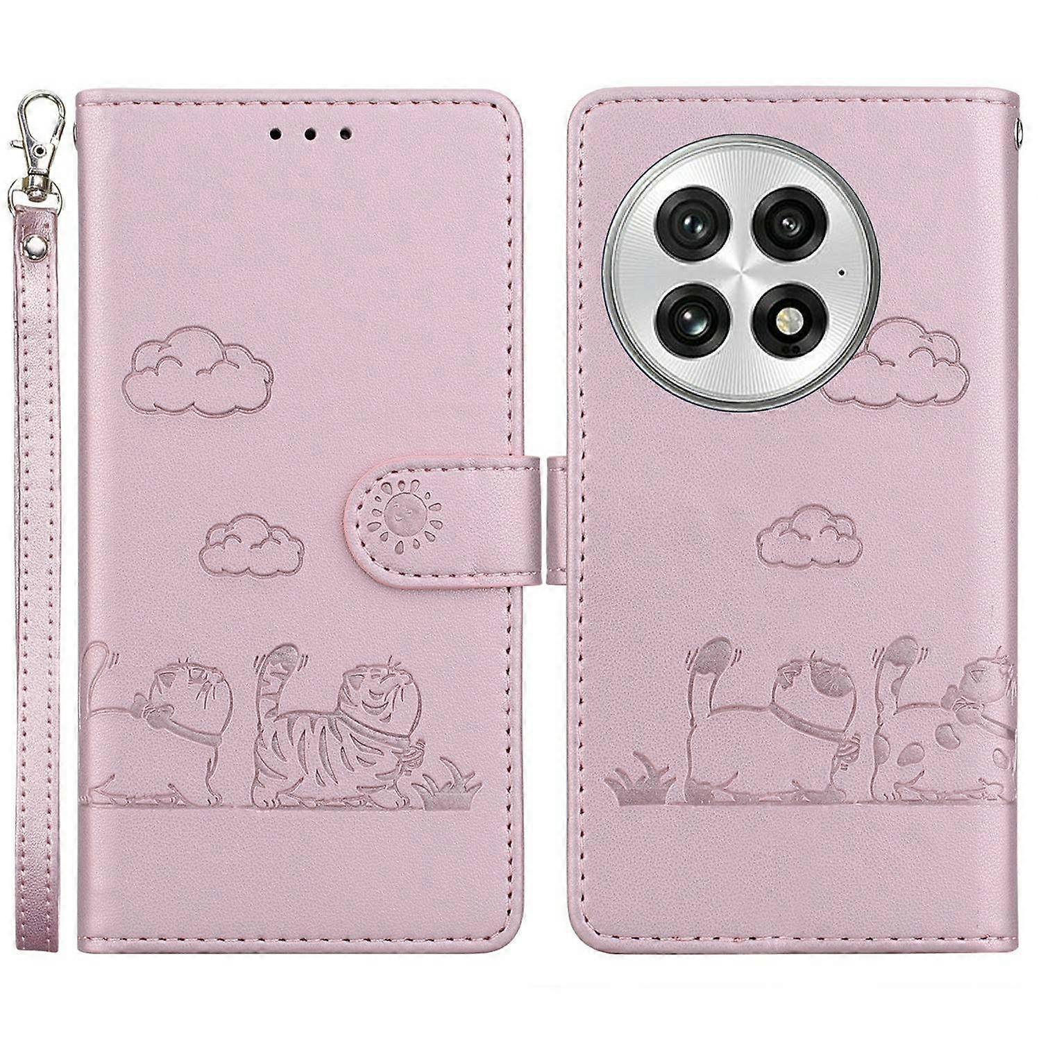 For OnePlus 13 Case RFID Blocking Kitten Pattern TPU+PU Leather Phone Cover