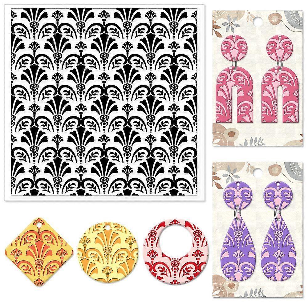 Scottish Thistle Flowers Polymer Clay Texture Sheets Flowers Pattern Silicone Texture Stamp Clay Modeling Pattern Pad Texture Sheets for Polymer Clay 