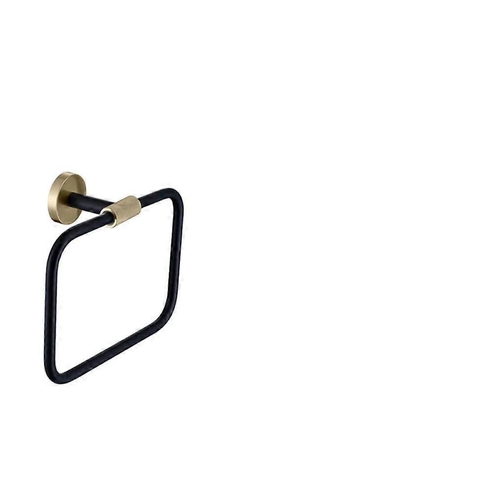 Bathroom Accessories Set Matte Black Towel Bar Rack Ring Modern RustResistant Wall Mount