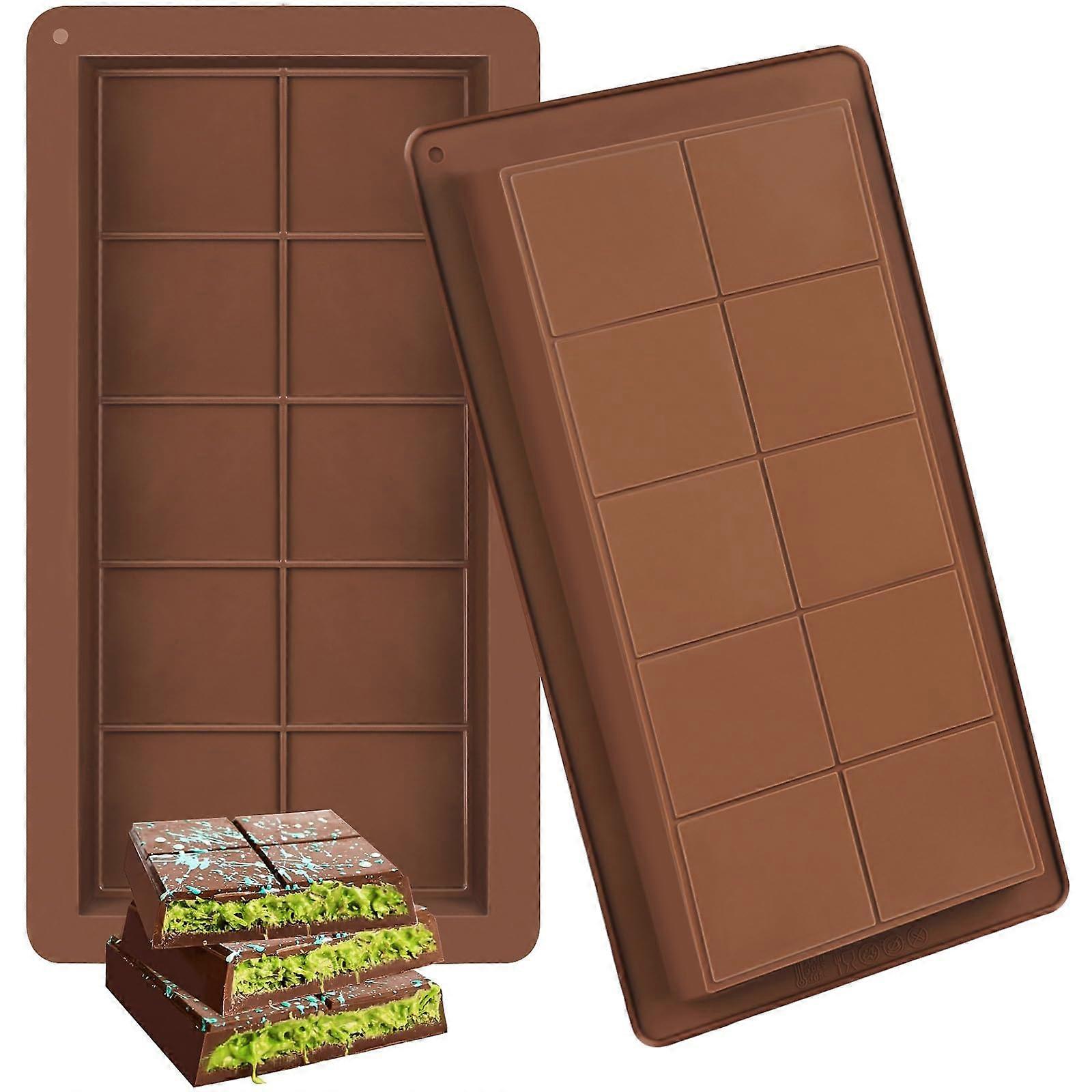 Extra Large Silicone Chocolate Bar Mold, Deep Rectangular NonStick BPA  Candy Molds 2 Pack