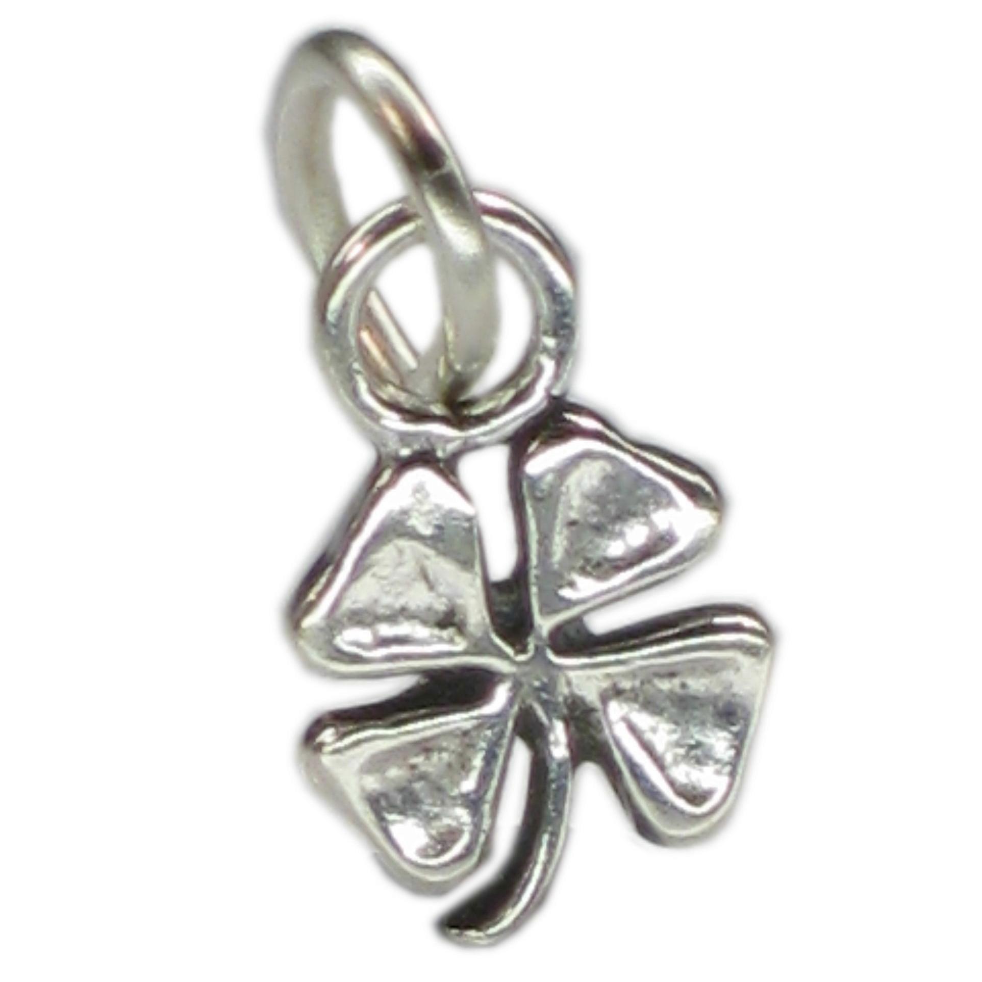 4 leaf clover Tiny sterling silver charm .925 x 1 TINY lucky charms